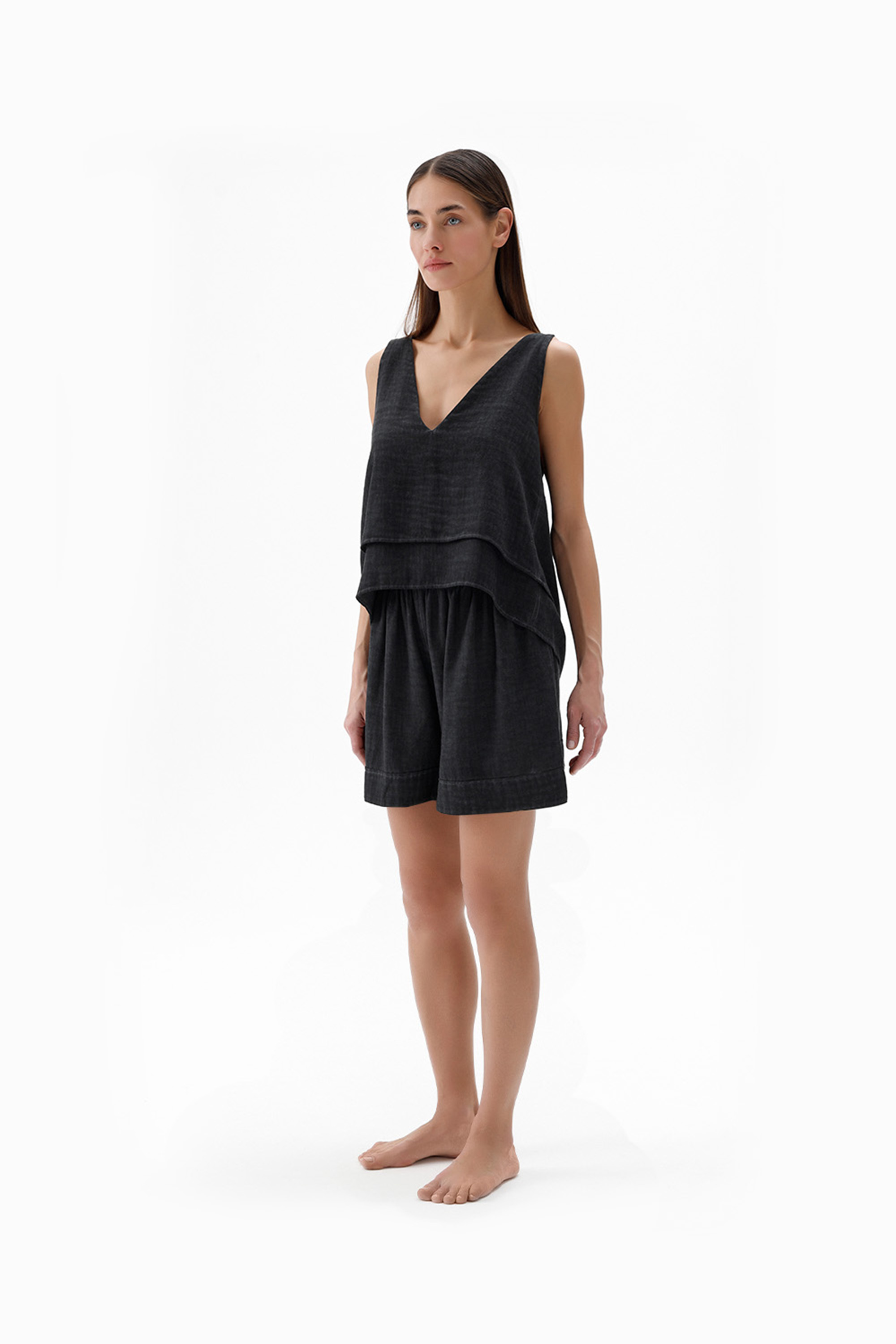 Black Layered Blouse