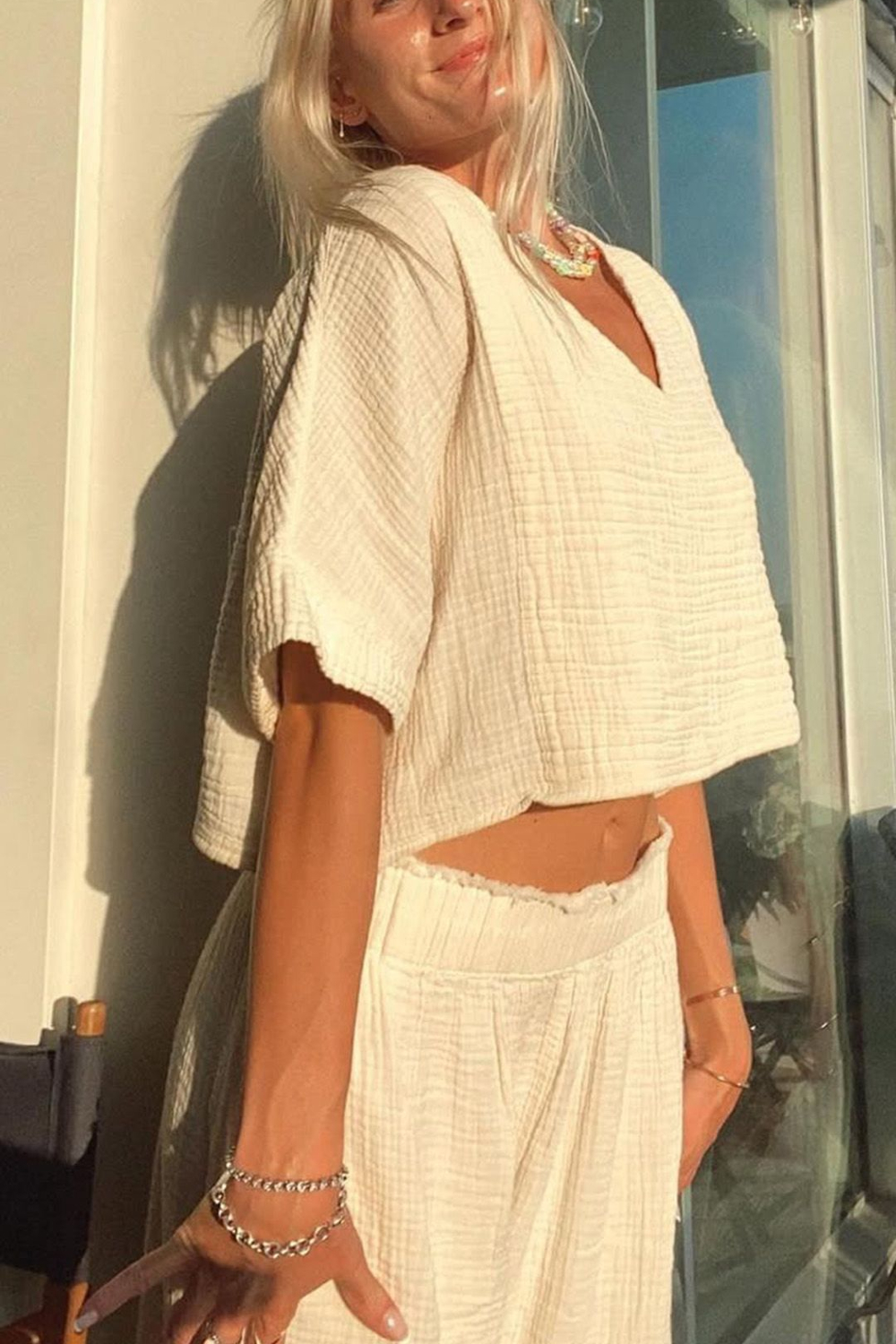 Crinkle Crop Top