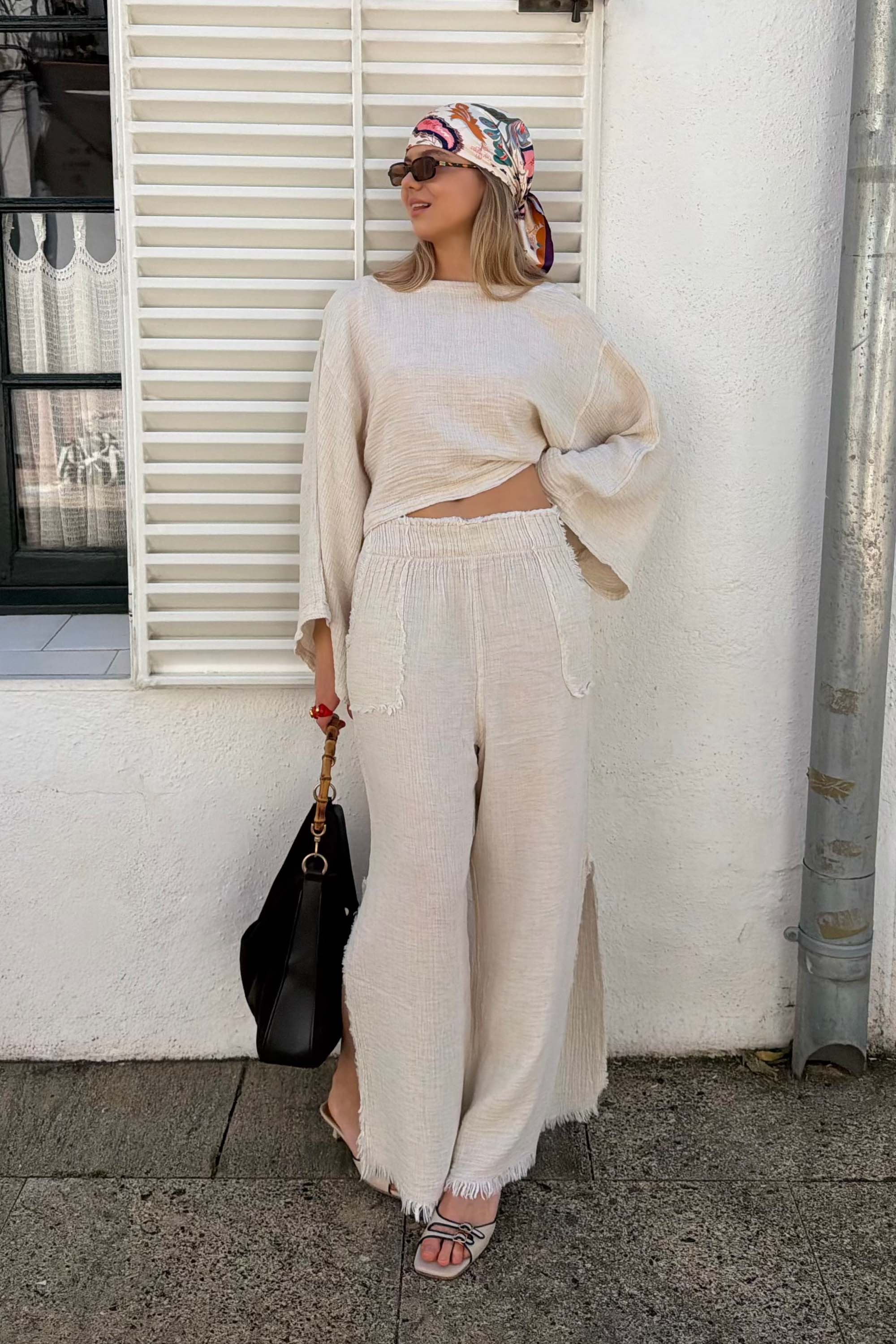 Crinkle Slit Pants