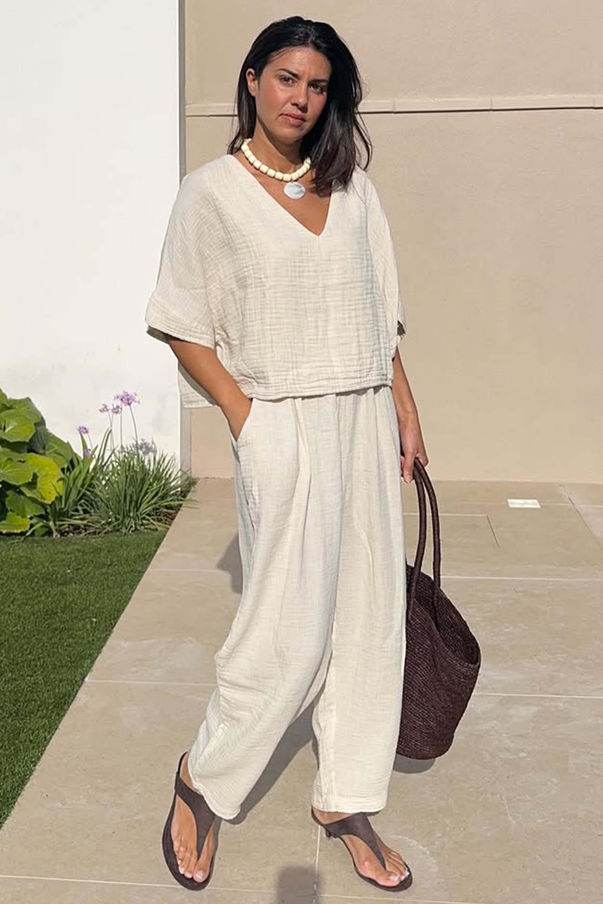 Crinkle Slouchy Pants