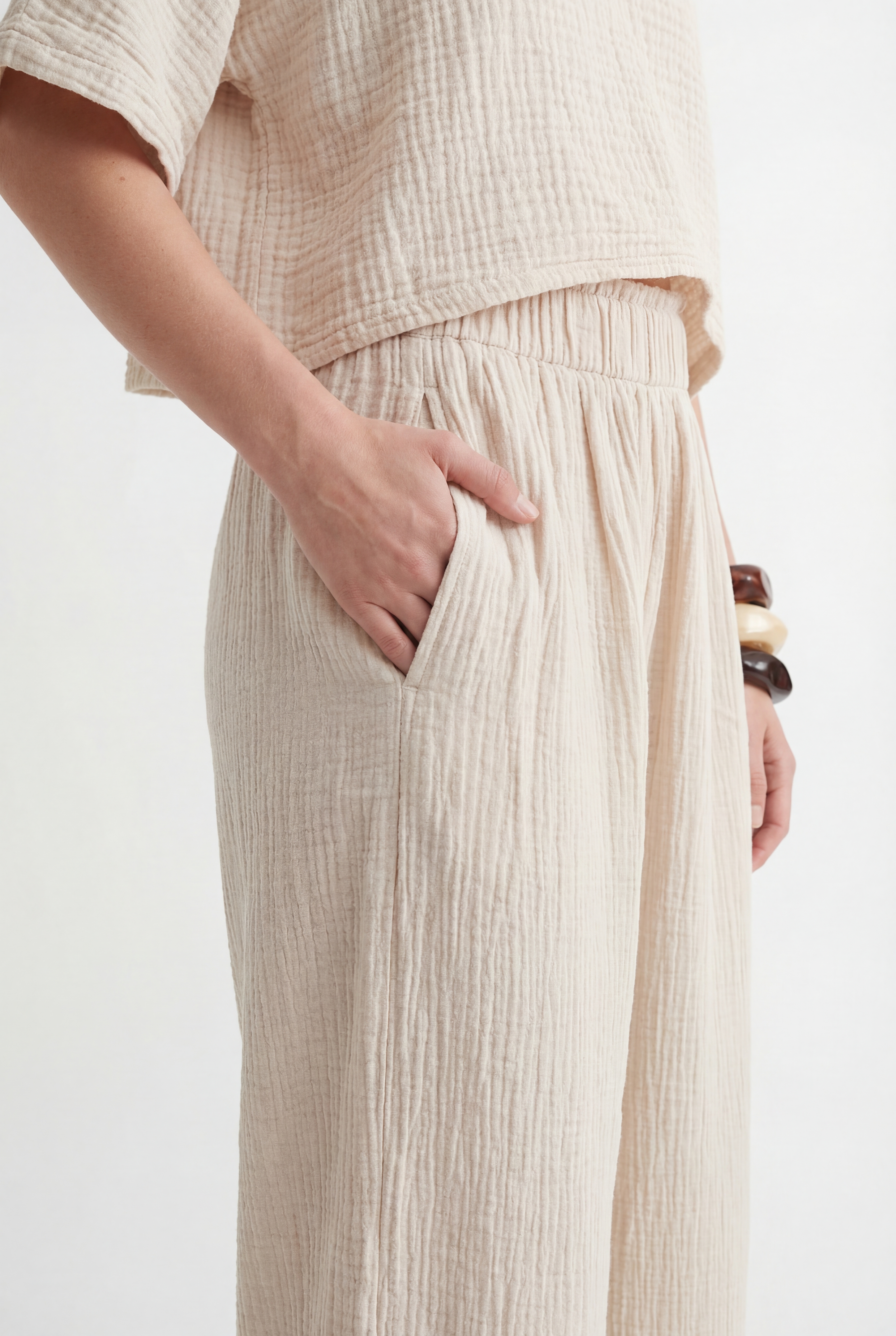 Crinkle Palazzo Pants