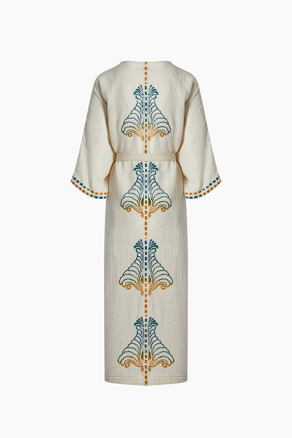 Crinkle Blue Yellow Kimono