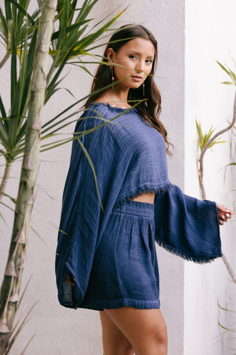 Linen Navy Shorts