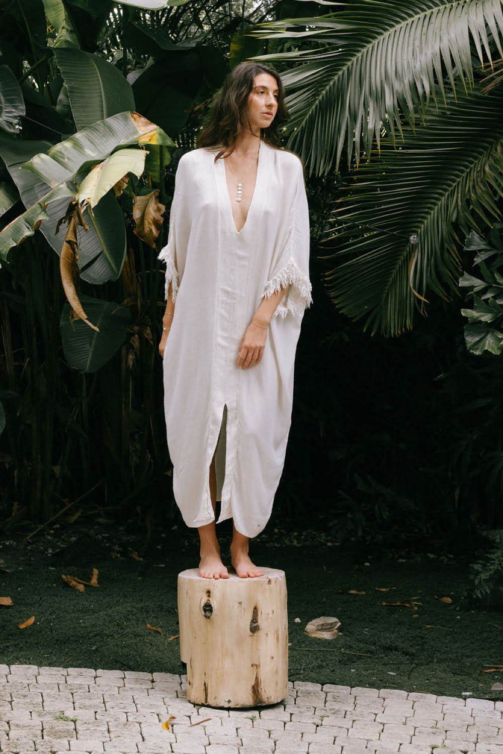 Crinkle Linen Kaftan