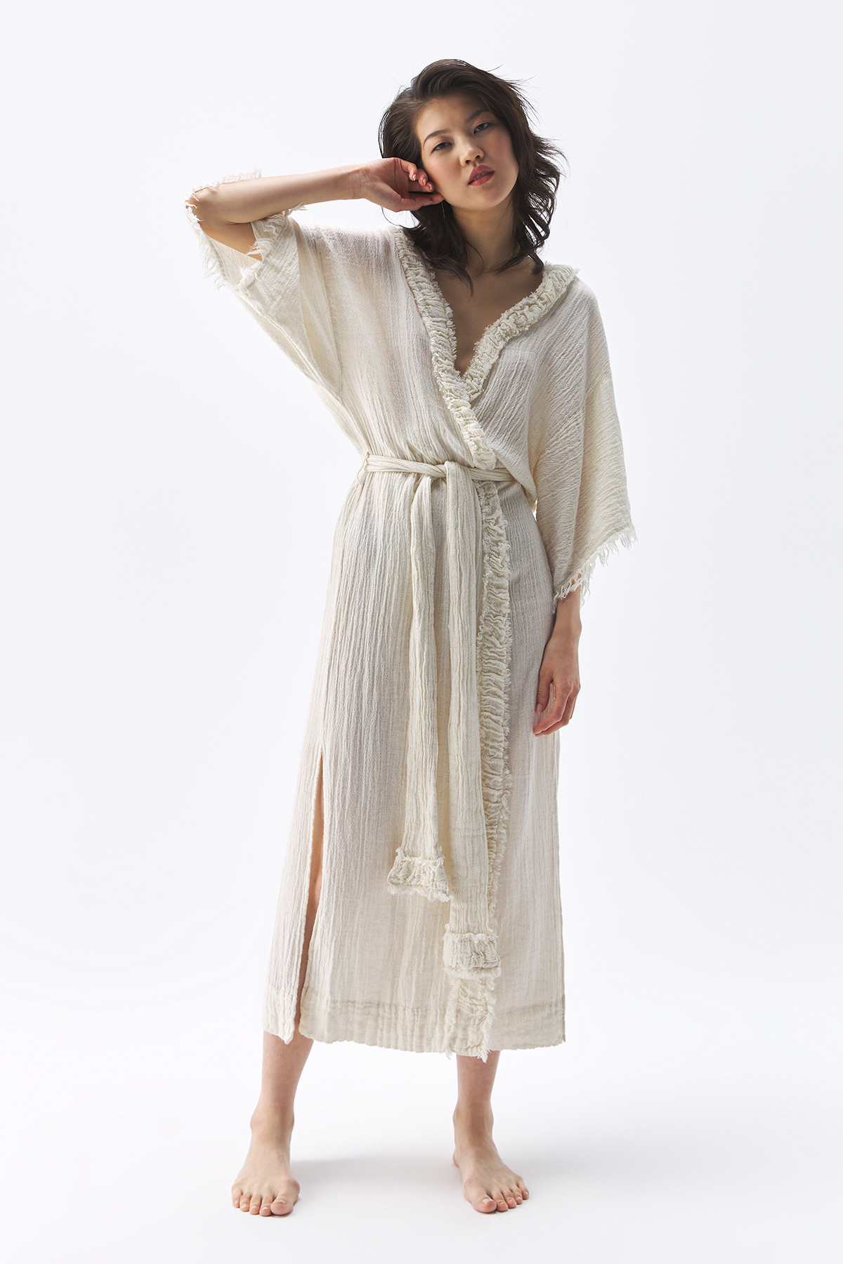 Crinkle Linen Kimono