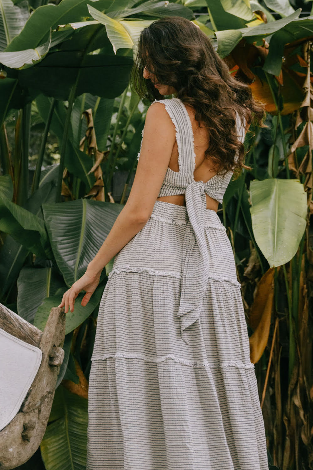 Striped Lyocell  Skirt Set