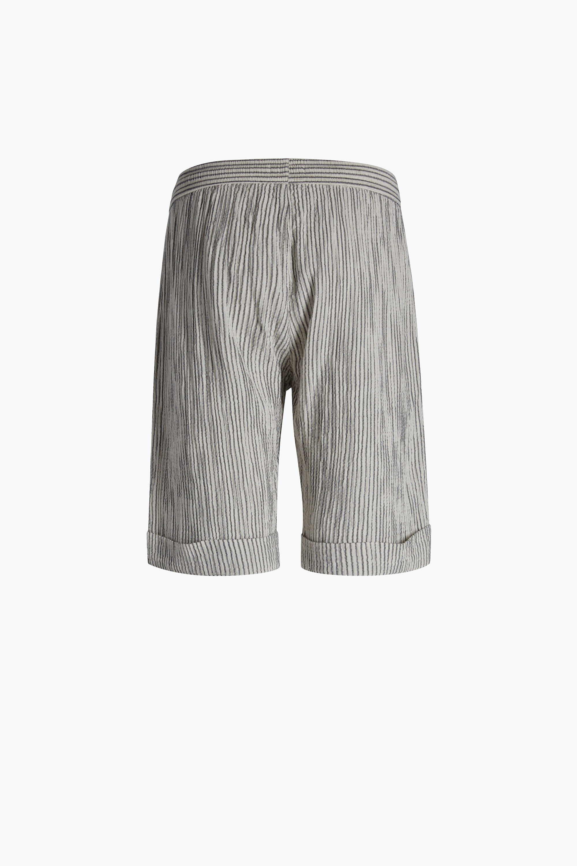 Crinkle Striped Linen Short