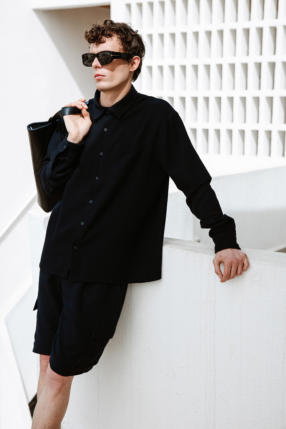 Men’S Cotton Black Shorts