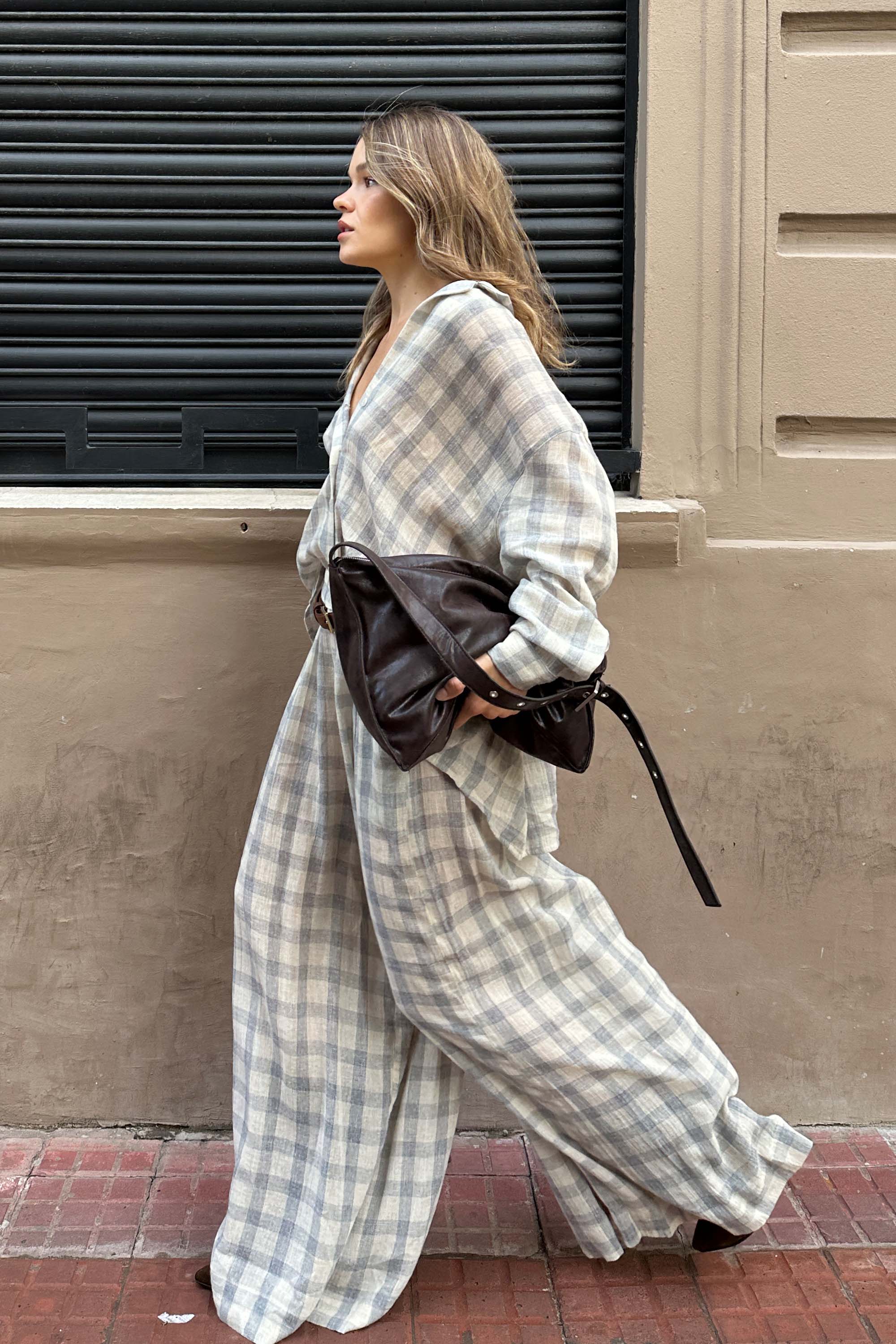 Grey Plaid Pants