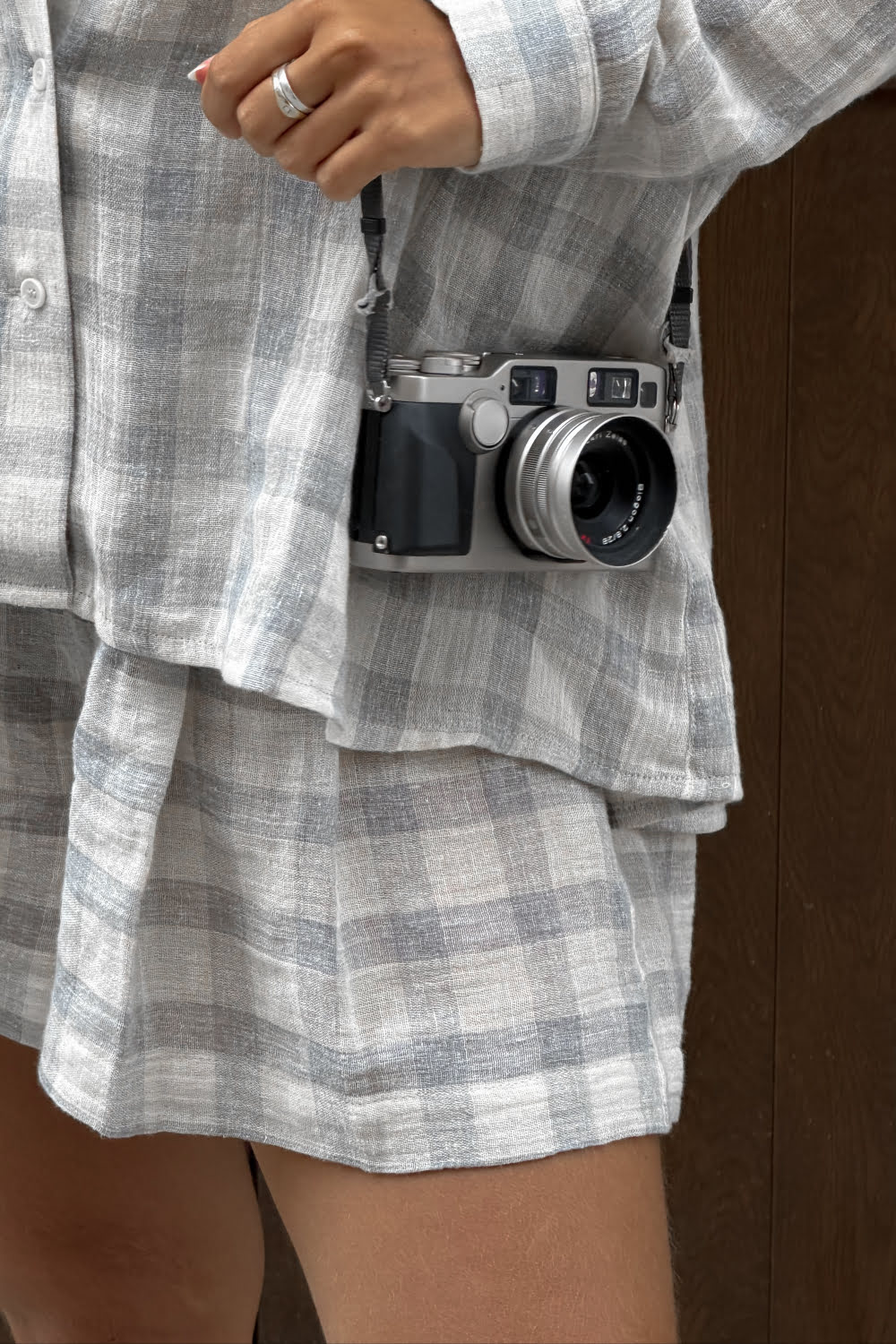Grey Plaid Shorts