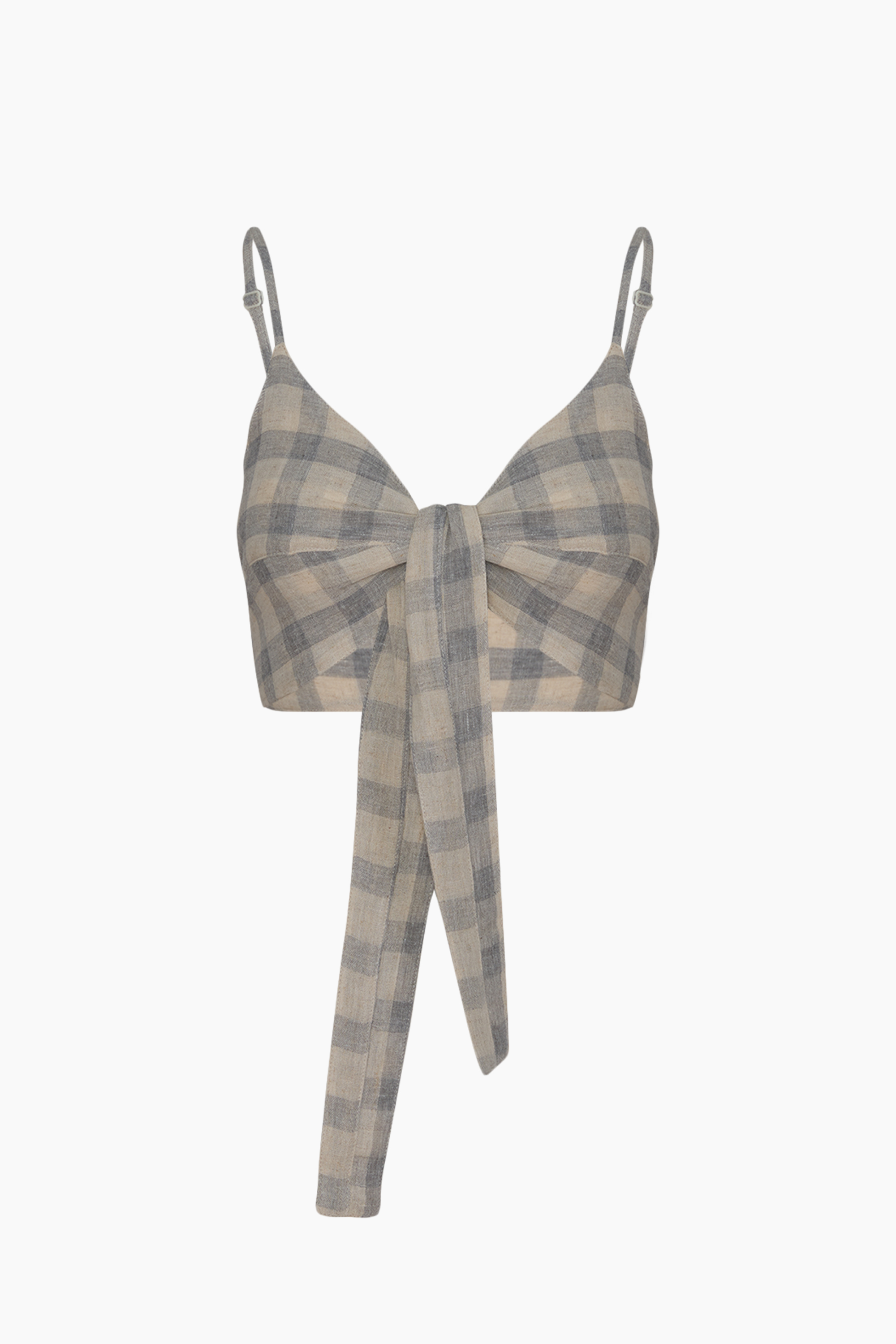 Grey Plaid Bra