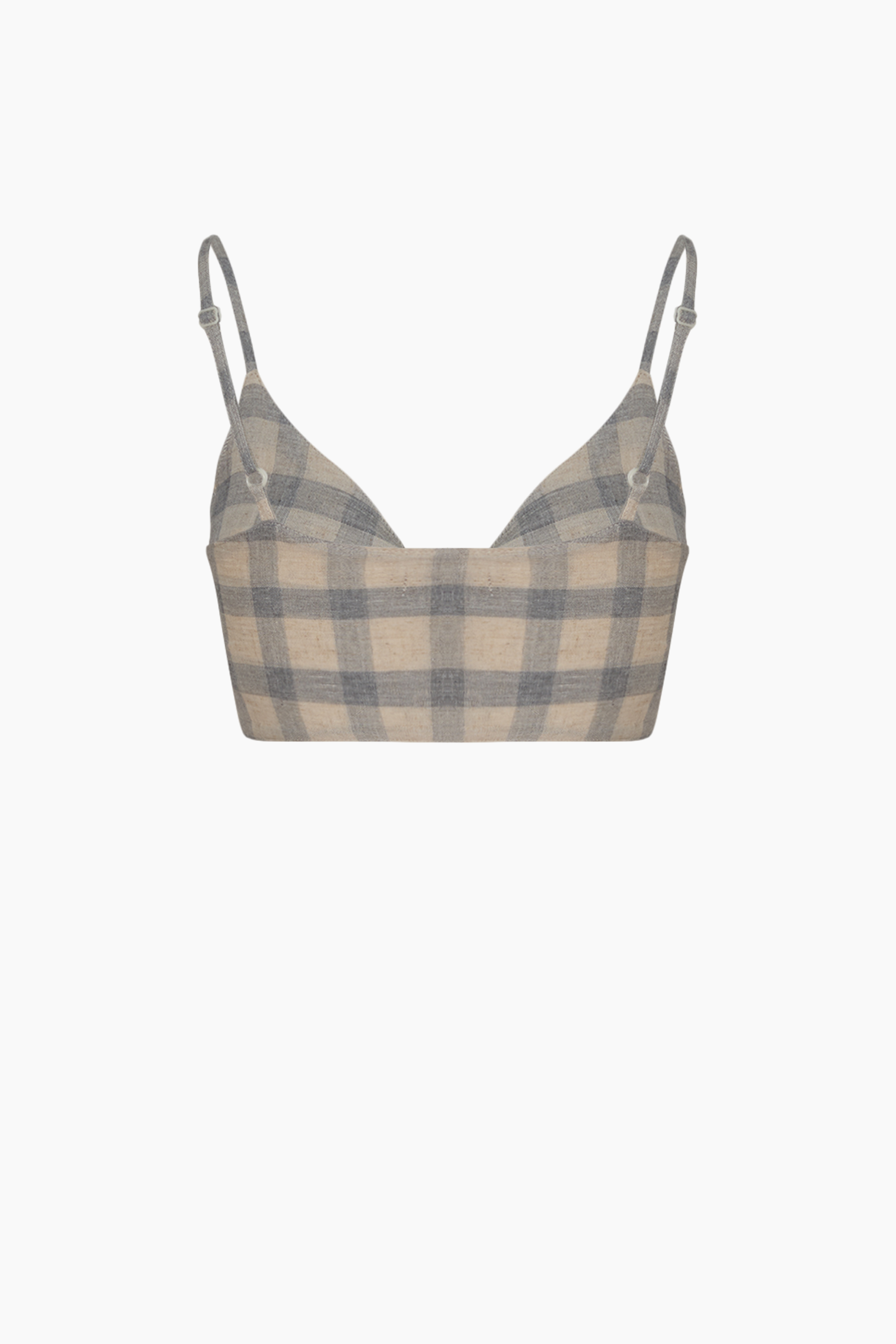 Grey Plaid Bra