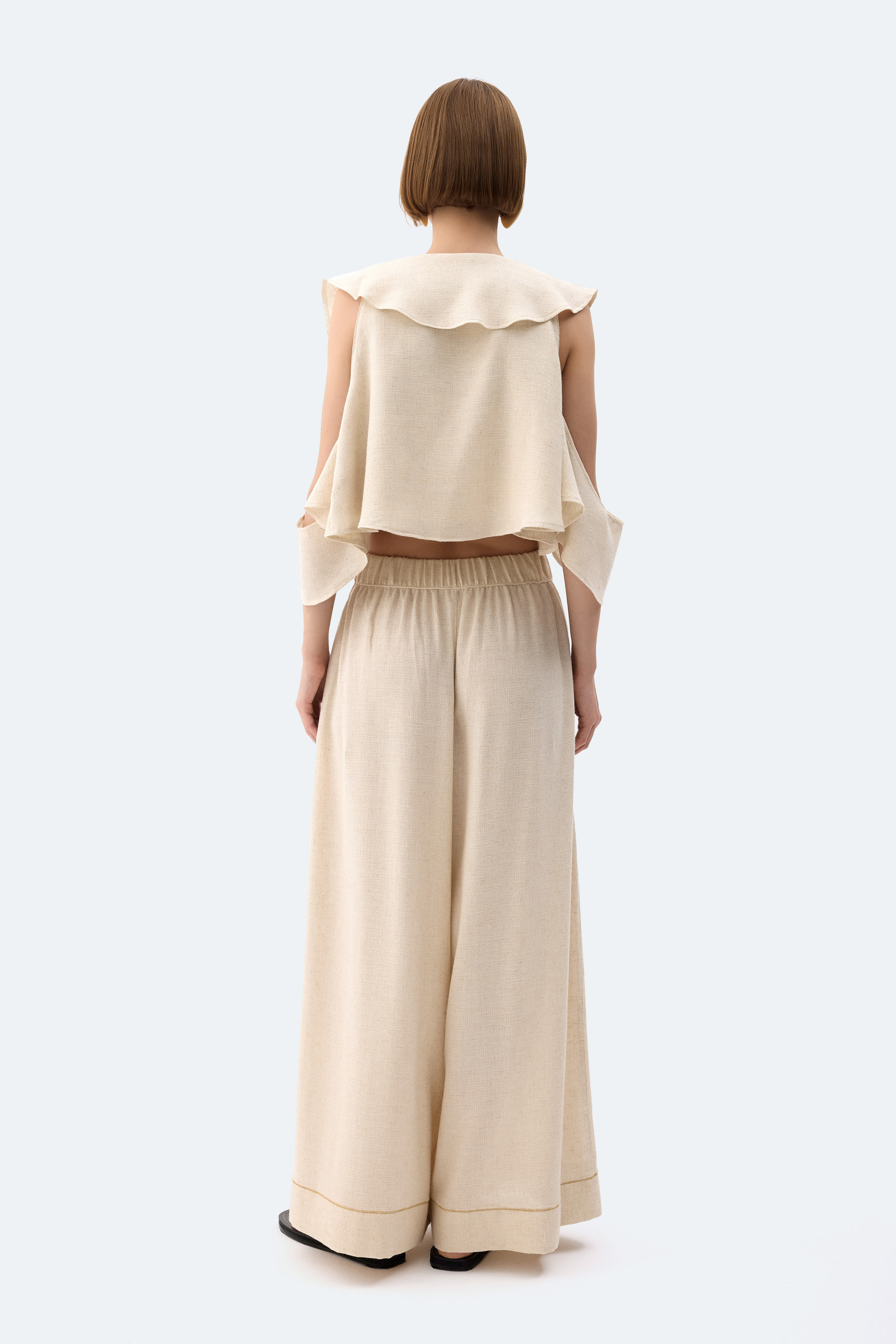 Natural Linen Palazzo Pants