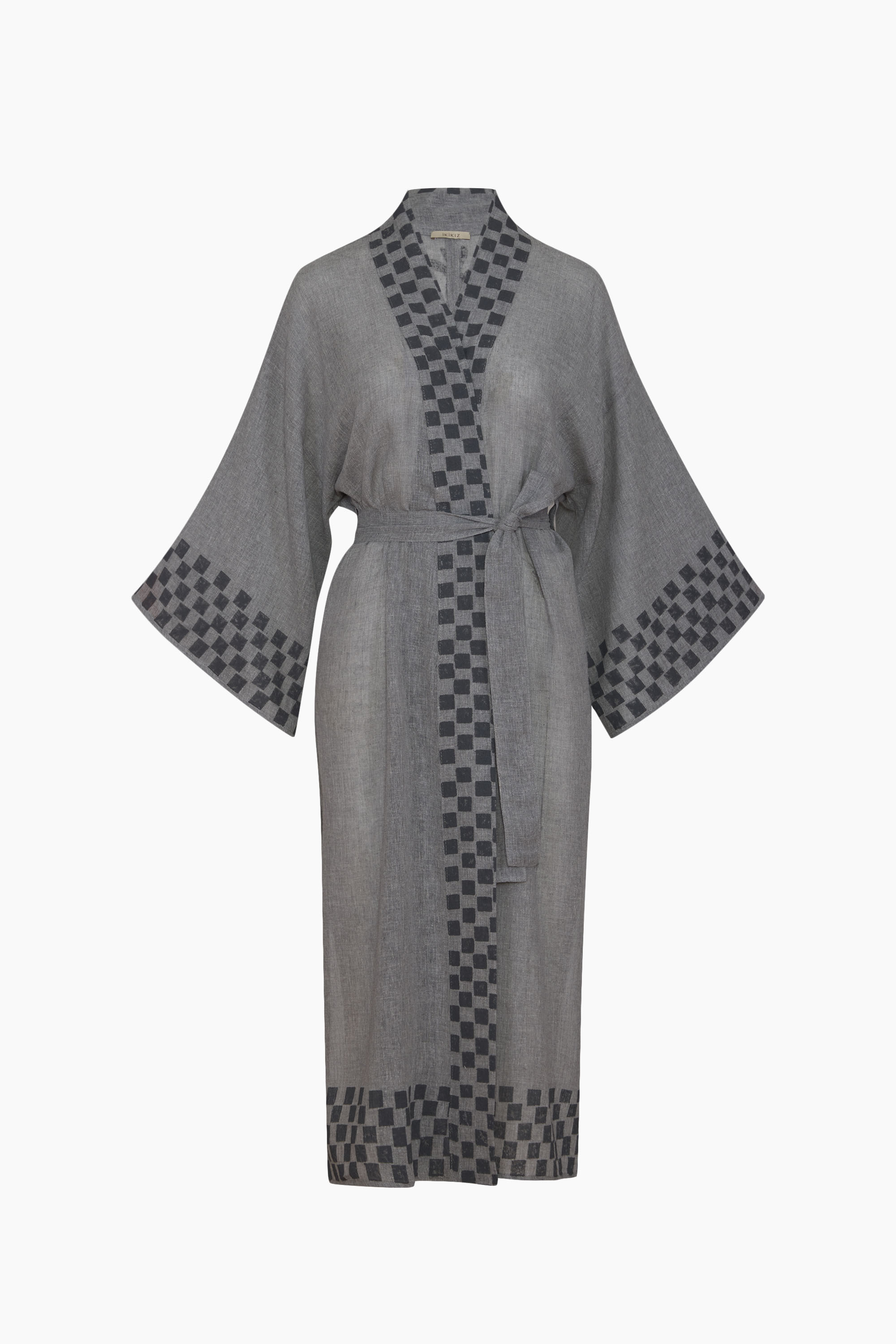 Grey Checkered Kimono