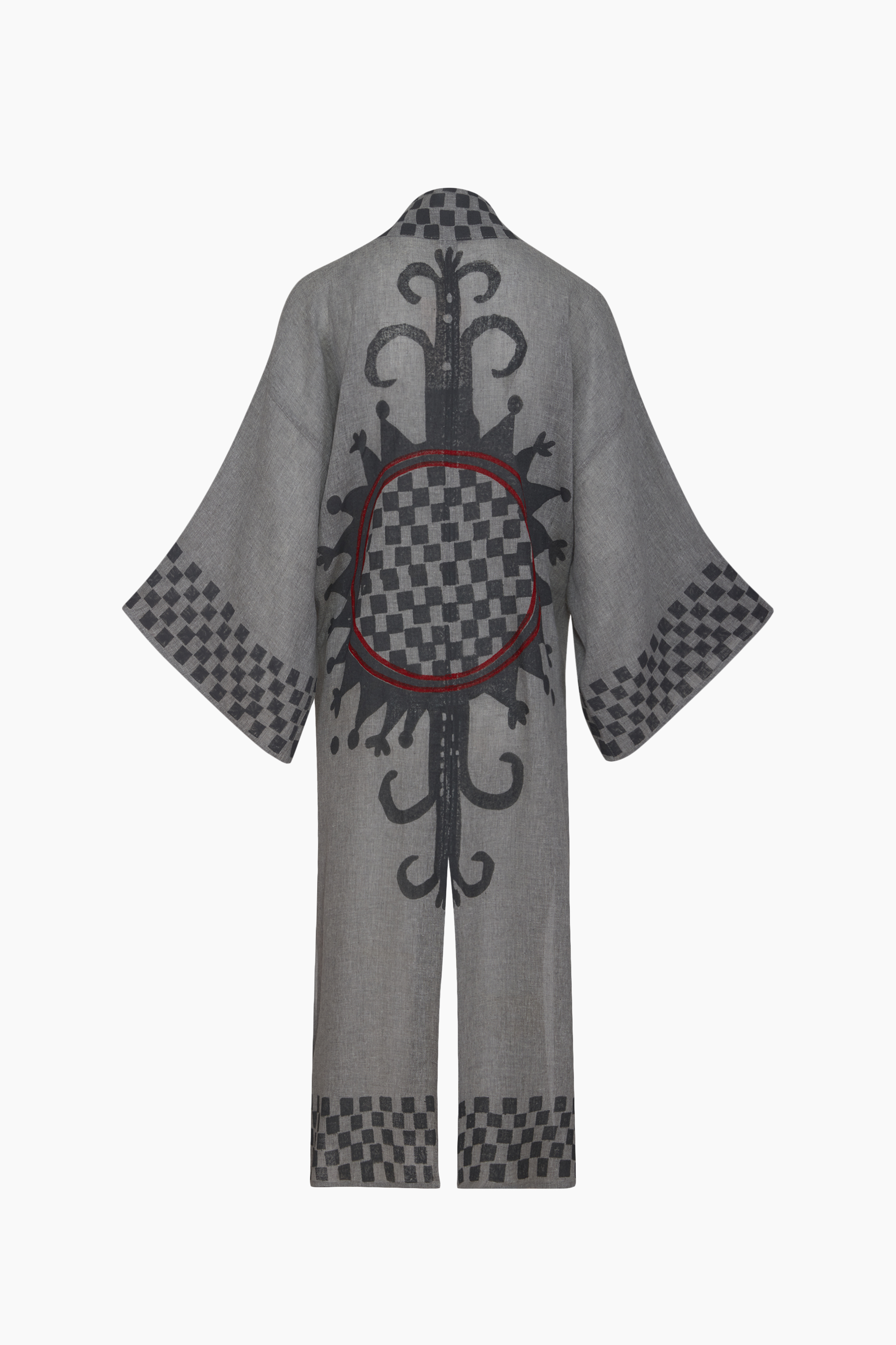 Grey Checkered Kimono