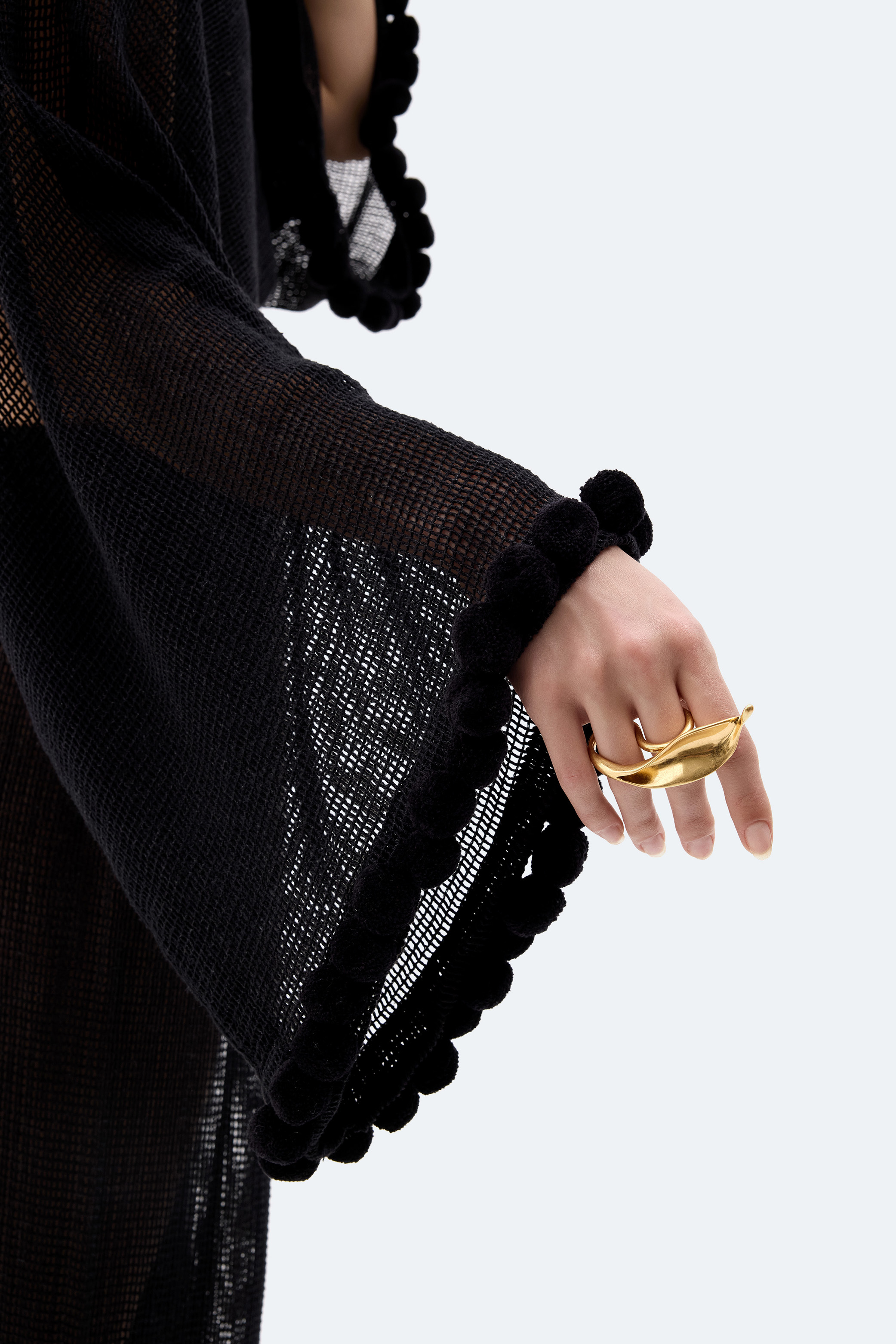 Black Croched Crop Blouse