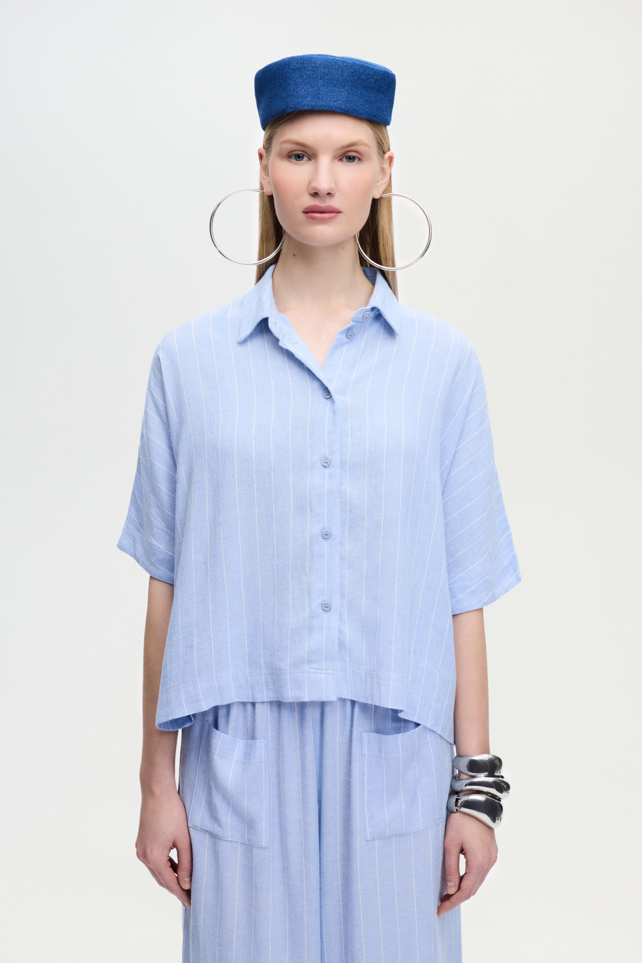 Striped Linen Blend Shirt