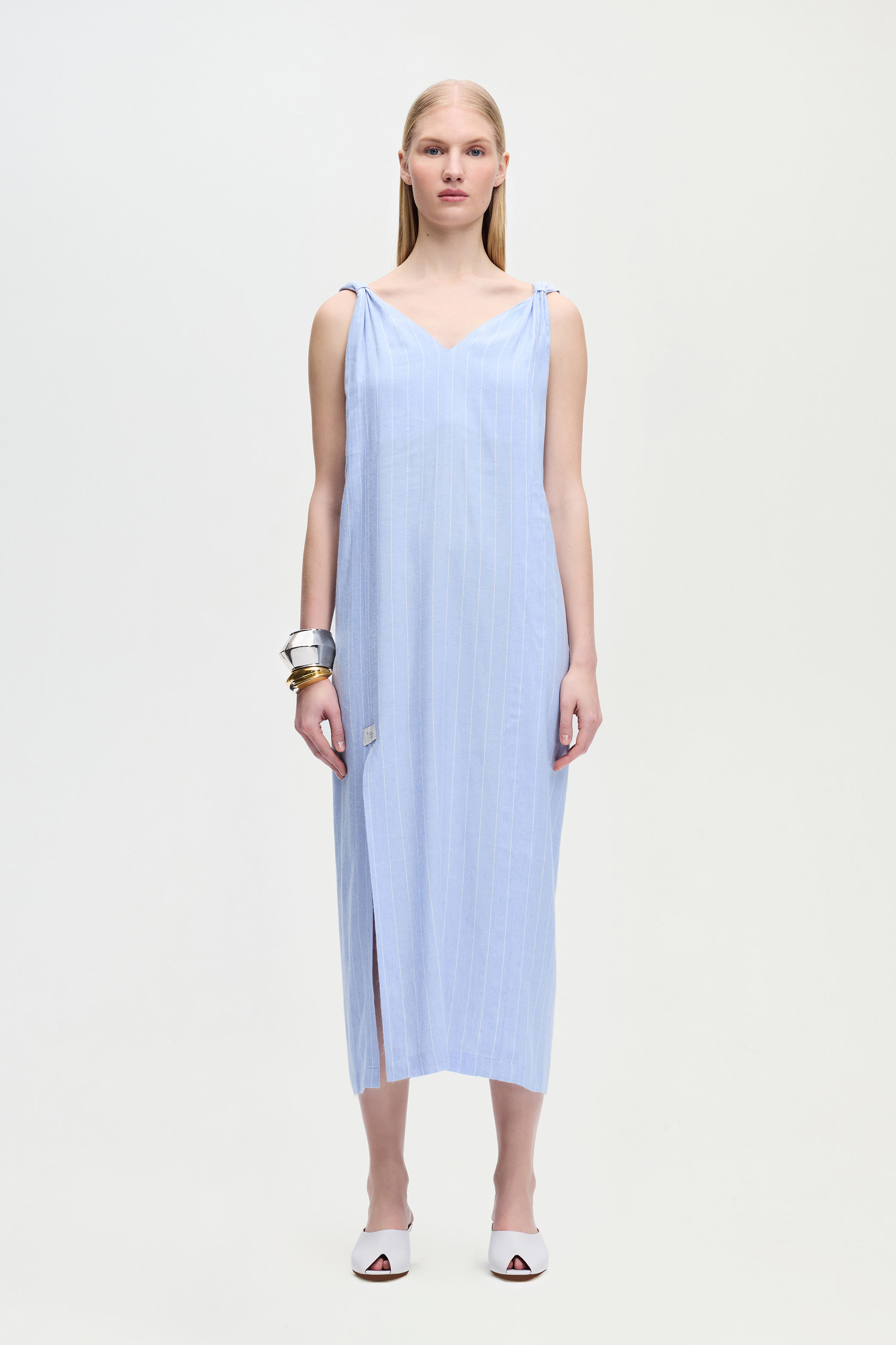 Striped Linen Blend Dress