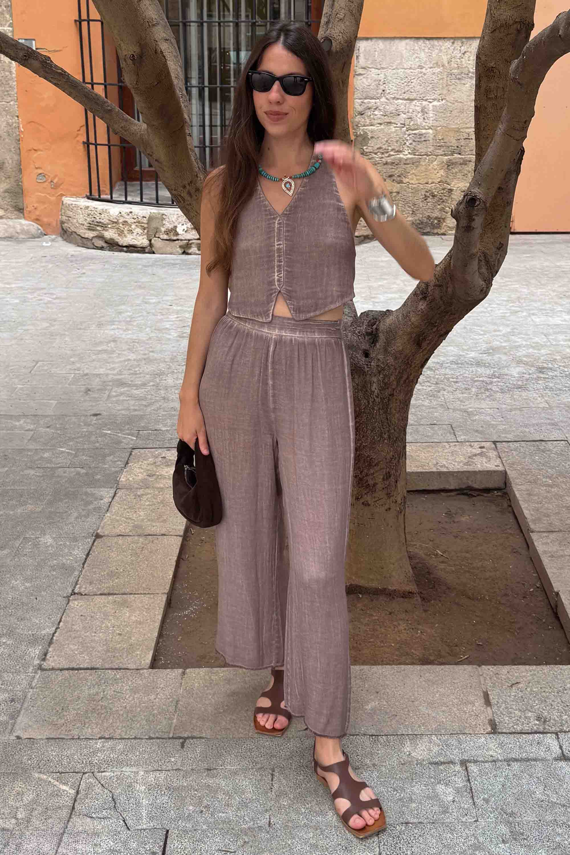 Linen Brown Waistcoat