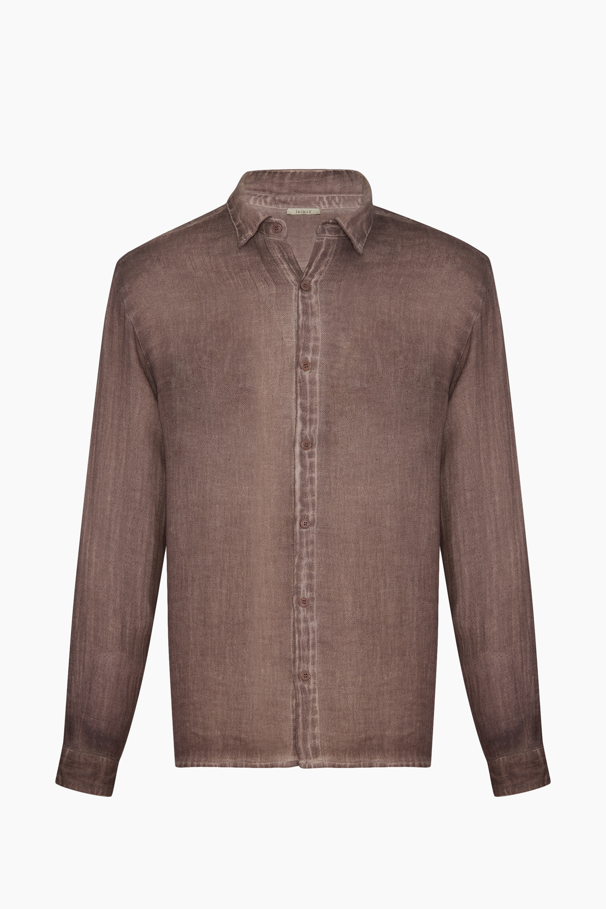 Men'S Linen Brown Shirt