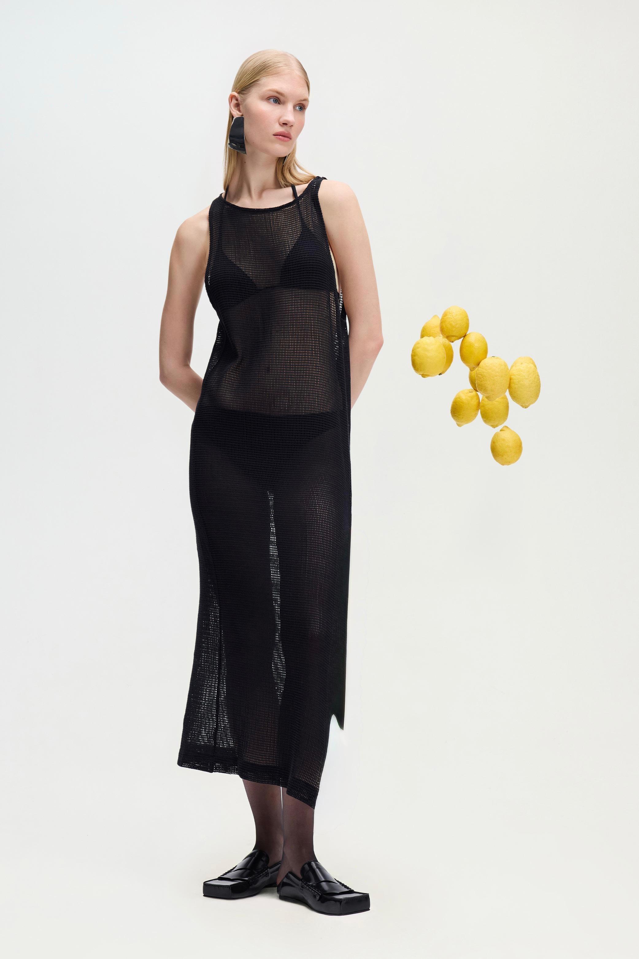 Black Crochet Dress Without Pompoms