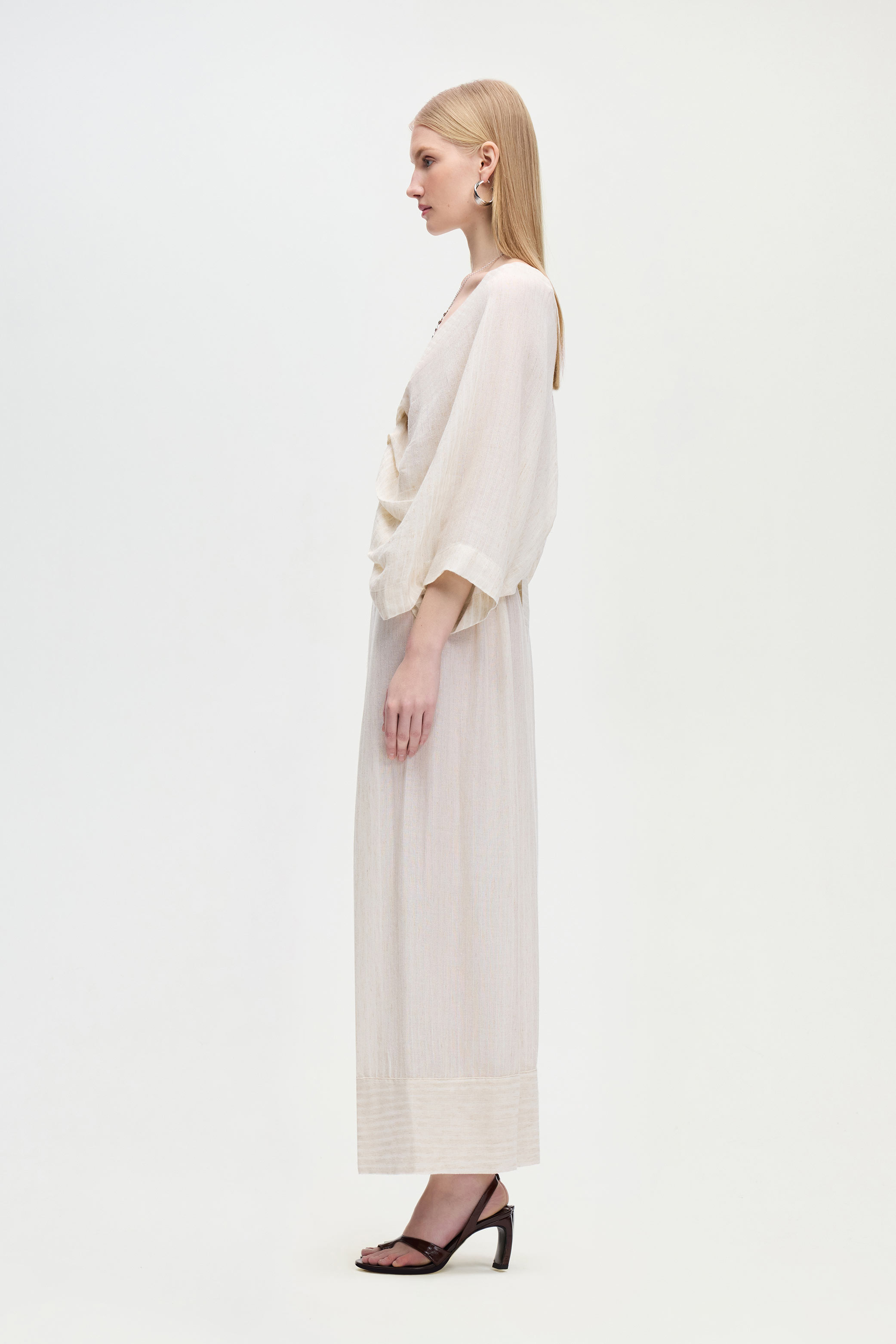 Natural V-Neck Blouse