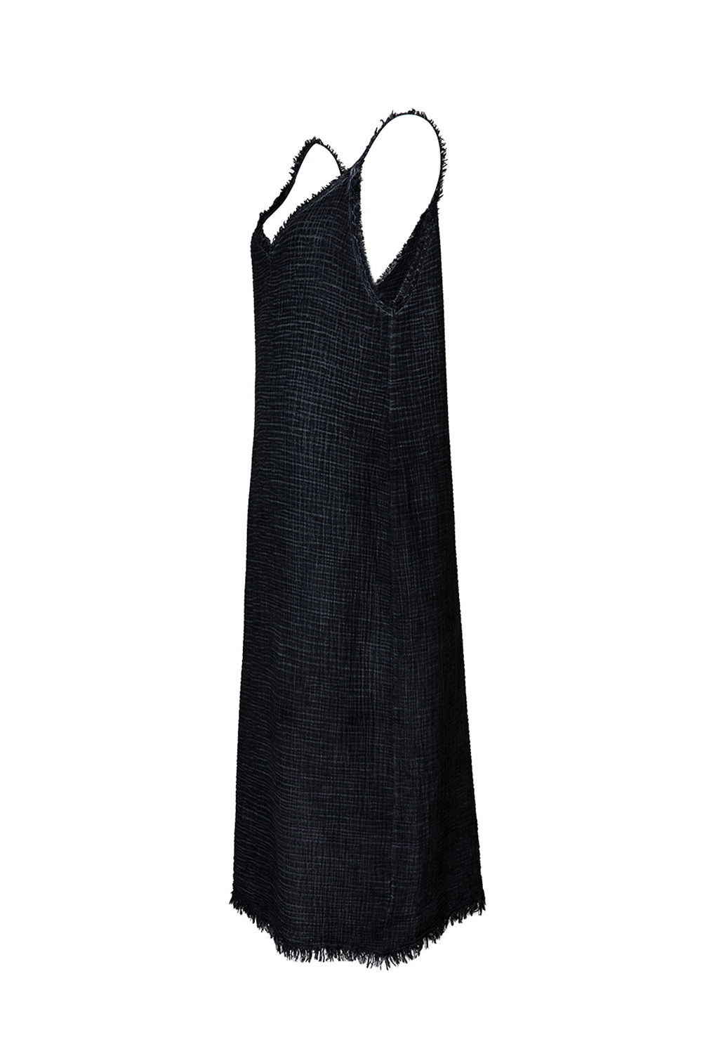 Crinkle Black Strappy Dress 