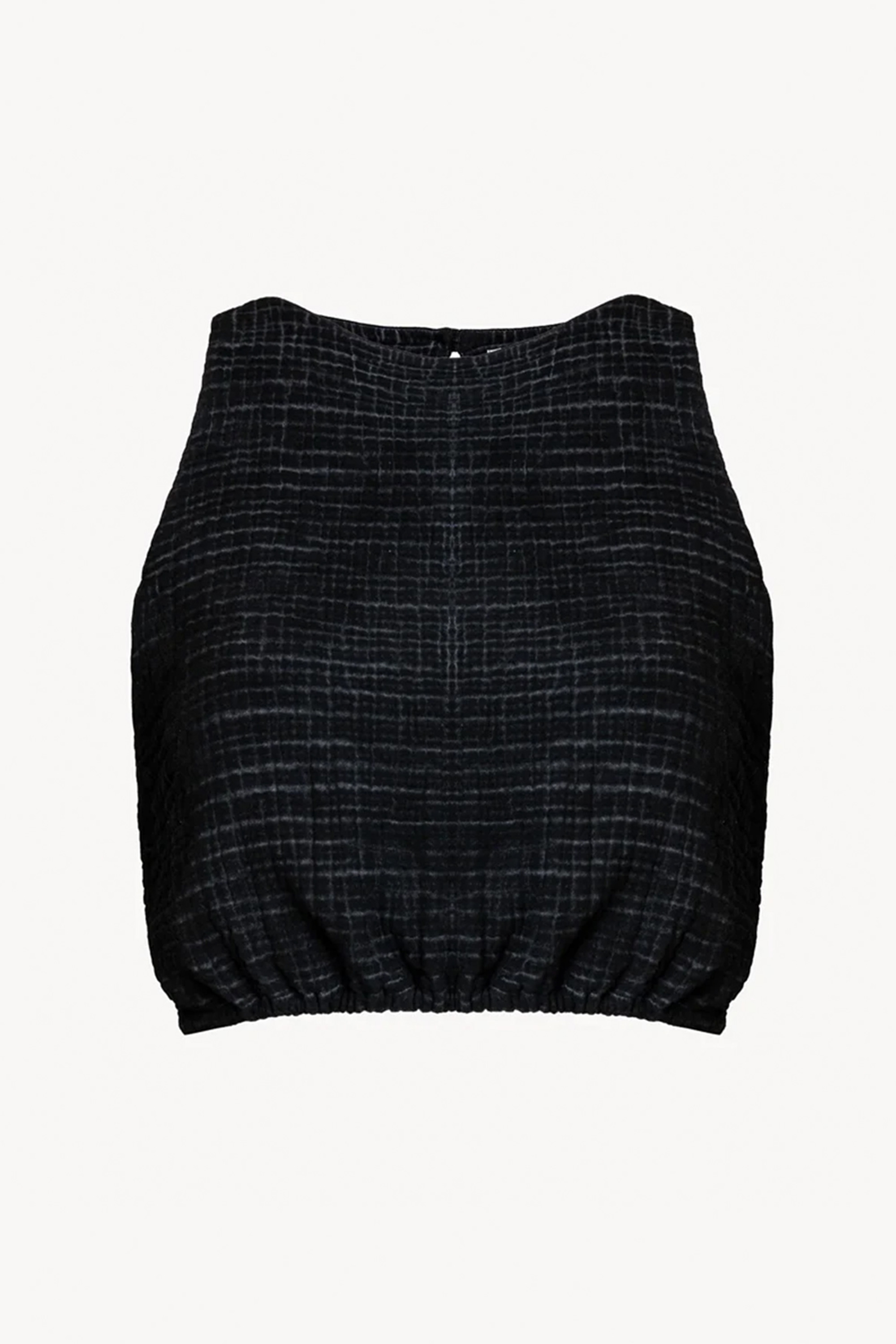 Crinkle Black Tank Top 