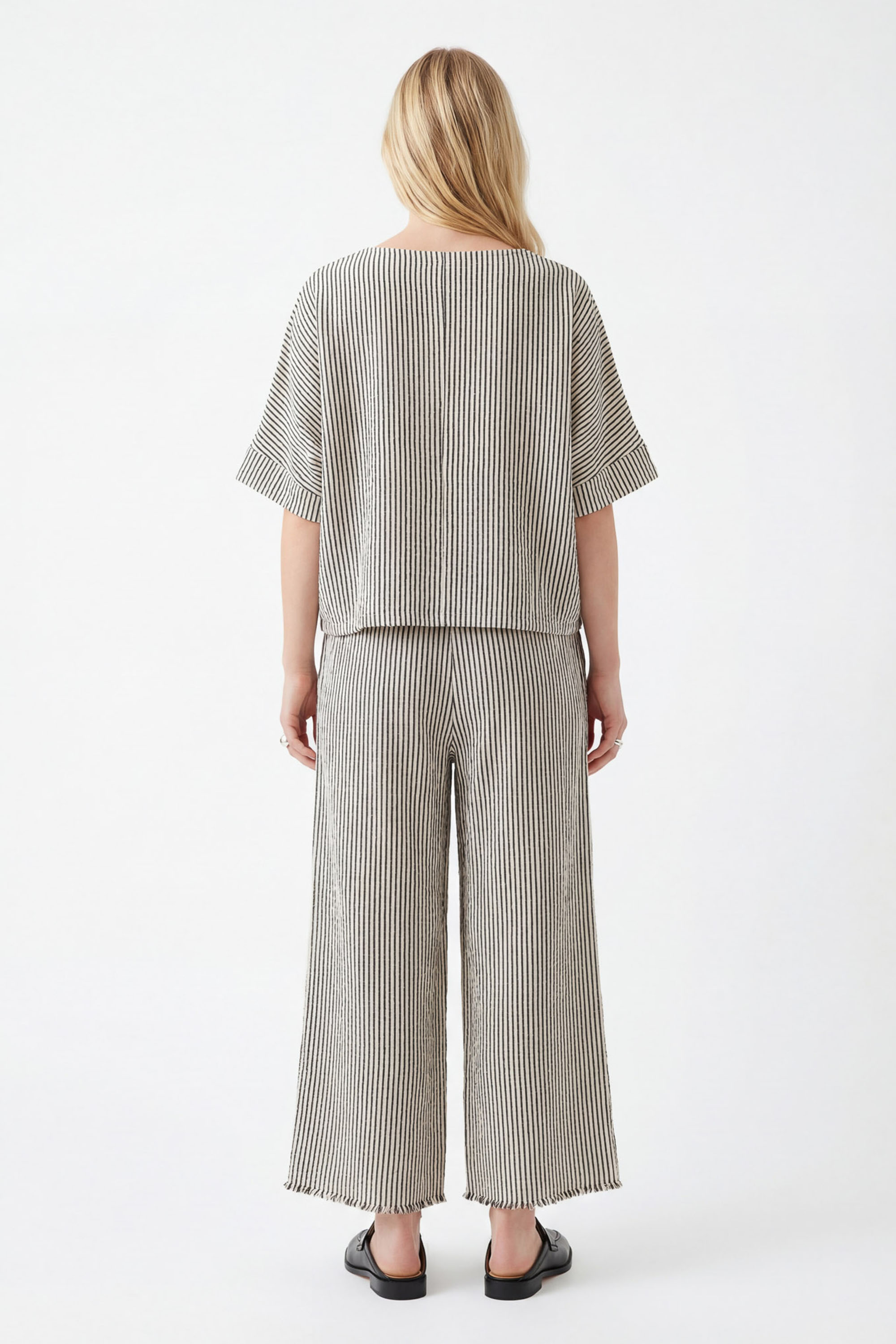 Striped Linen Palazzo Pants