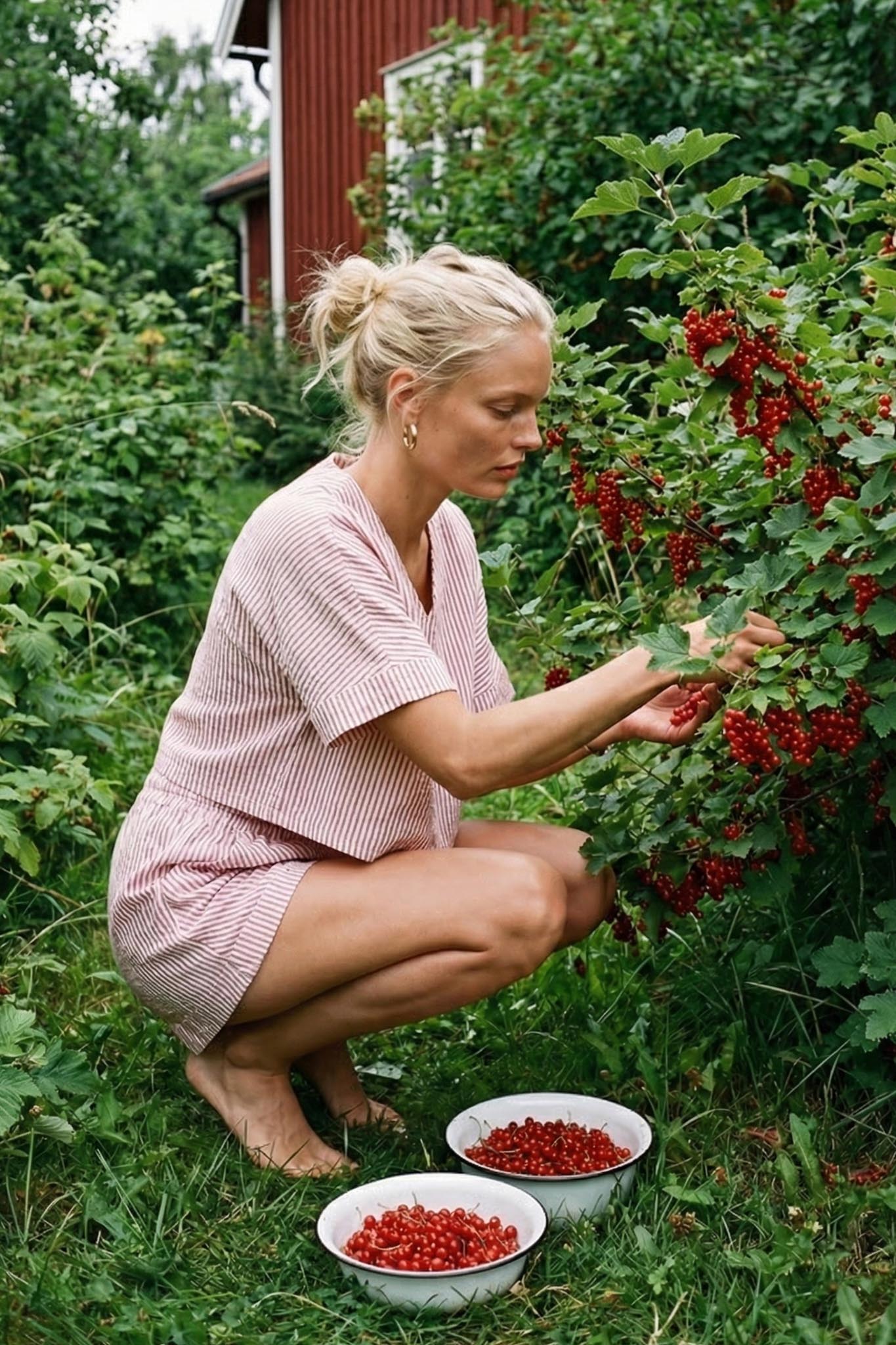 Crinkle Kırmızı Çizgili Şort