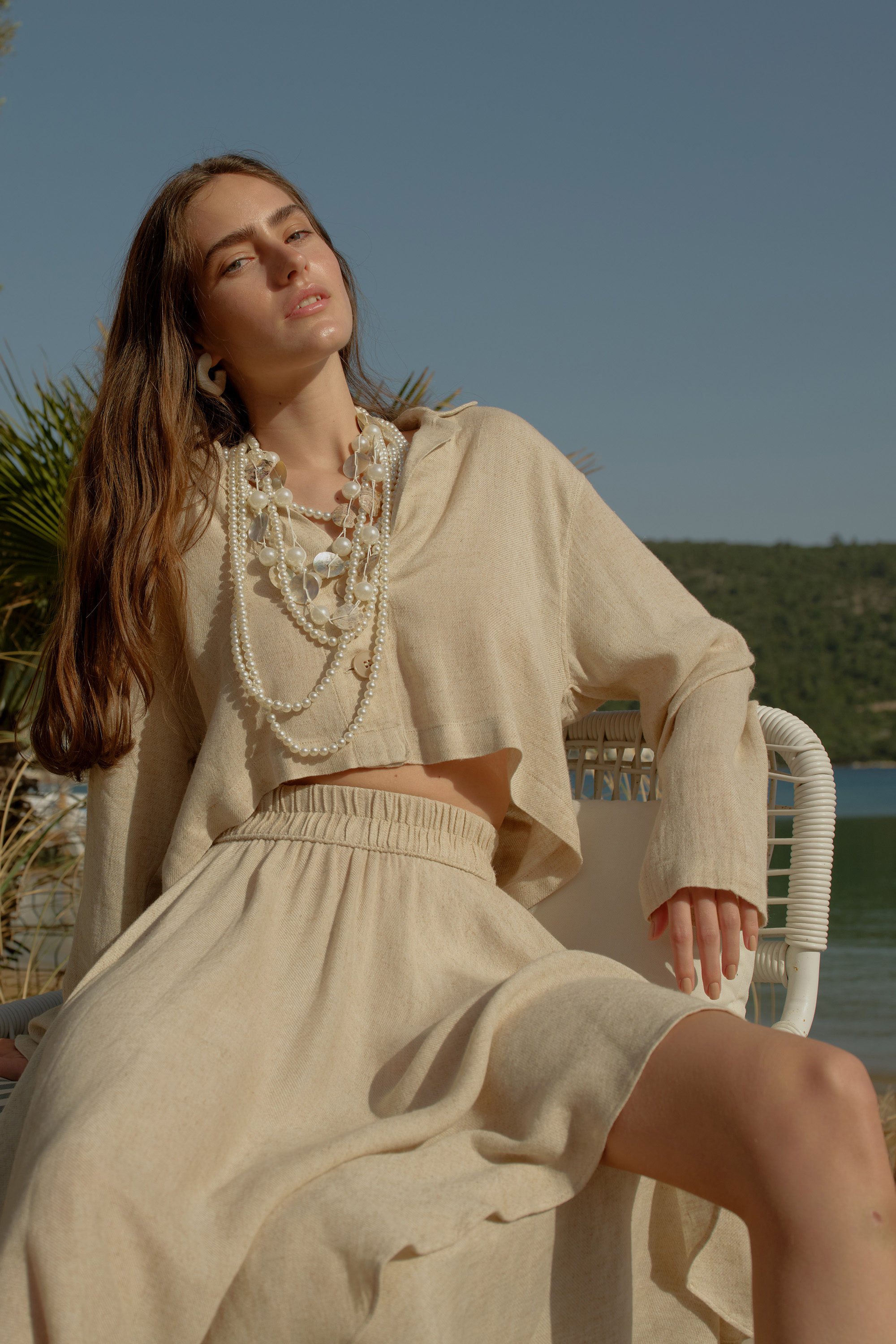 Tencel Linen Asymmetrical Skirt
