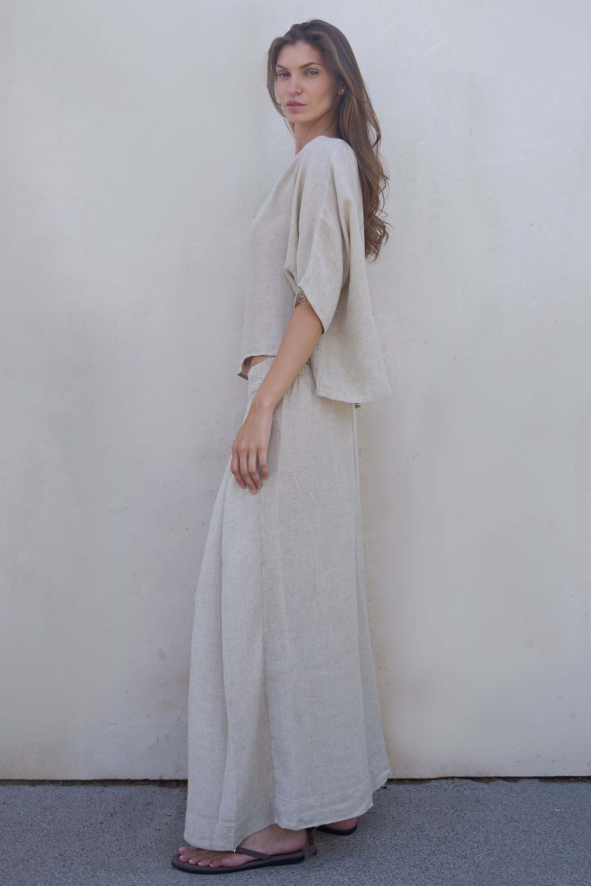 Tencel Linen Pleated Pants
