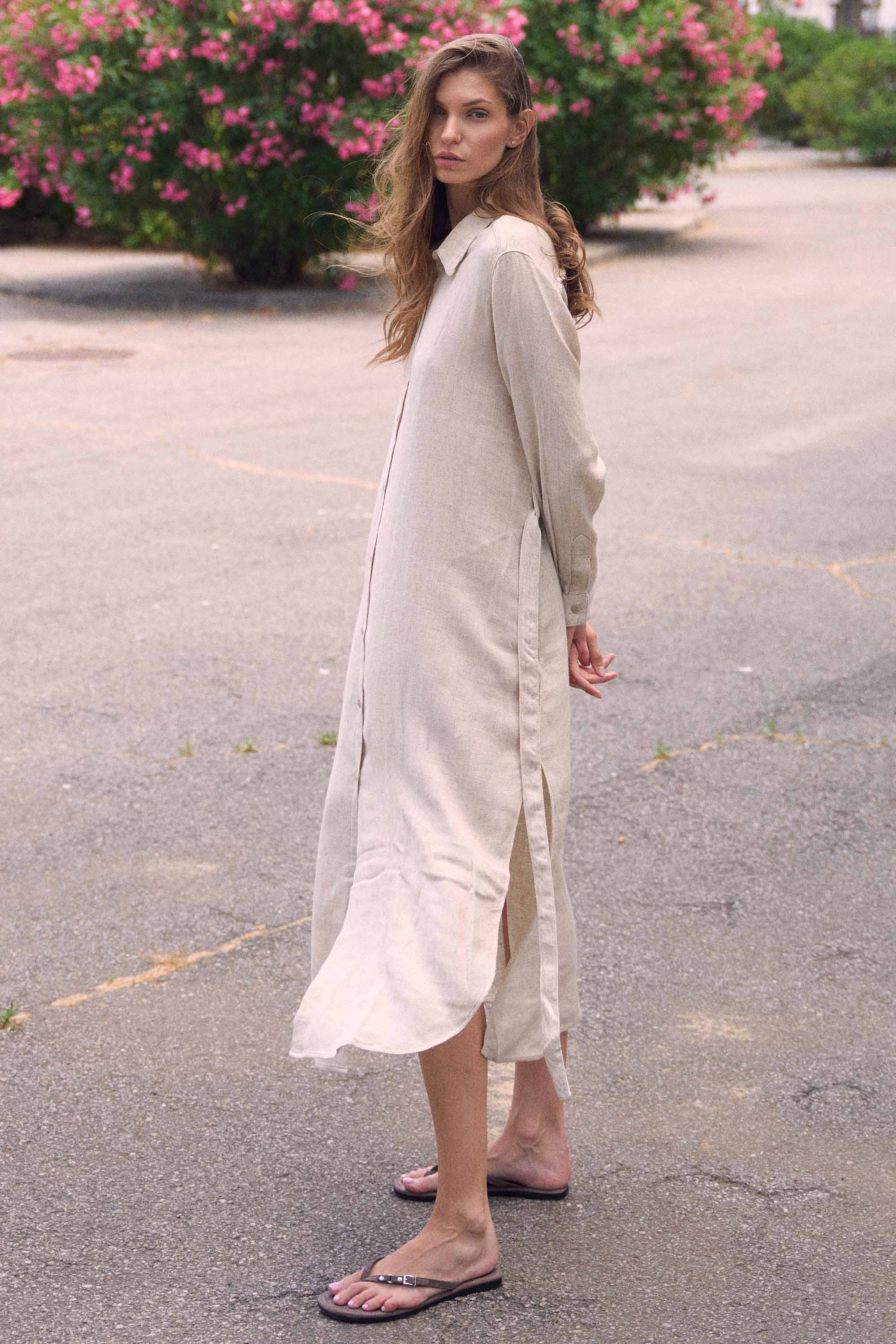 Tencel Linen Shirt Dress