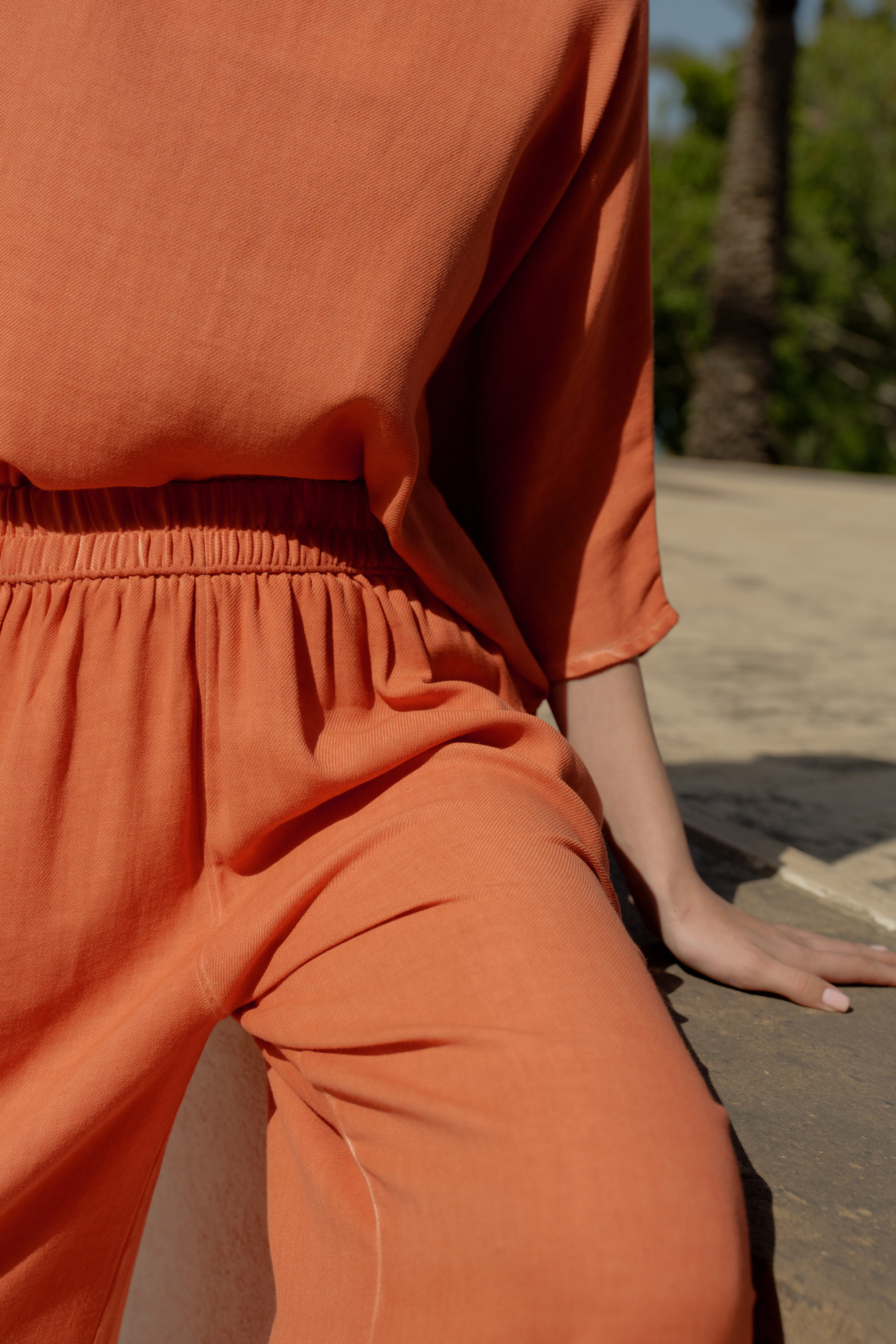 Linen Terracota Palazzo Pants