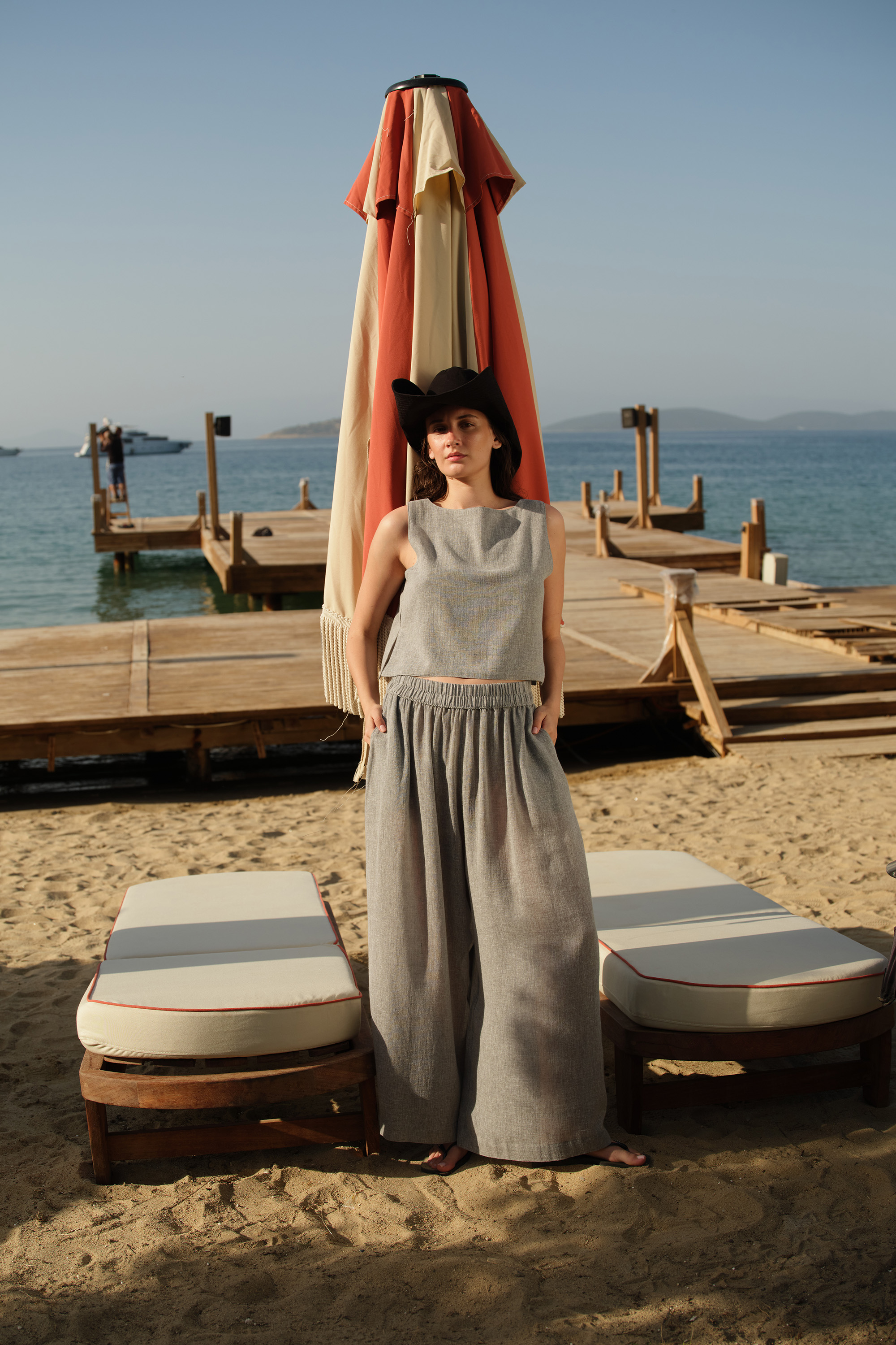 Gray Linen Blouse