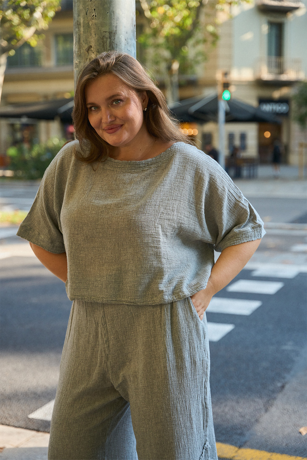 Crinkle Linen Blouse