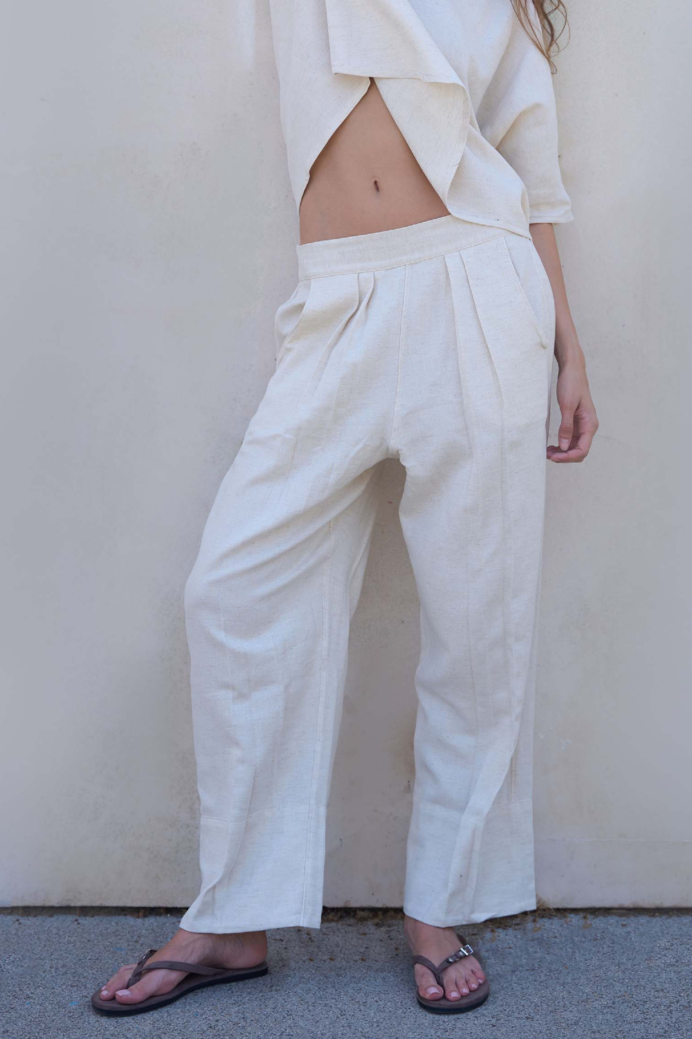 Linen Naturel Straight Pants