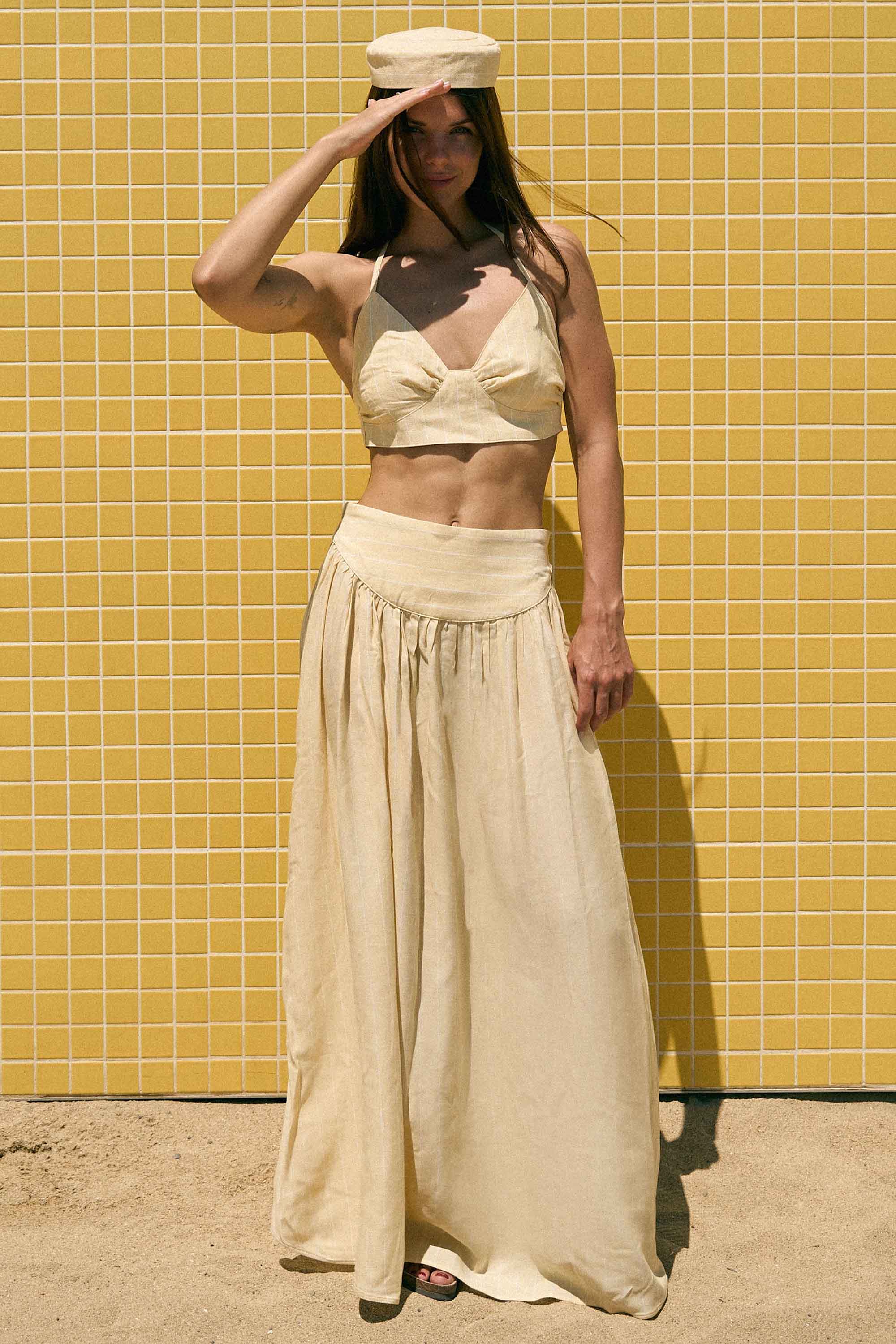 Yellow Skirt & Bra Set 