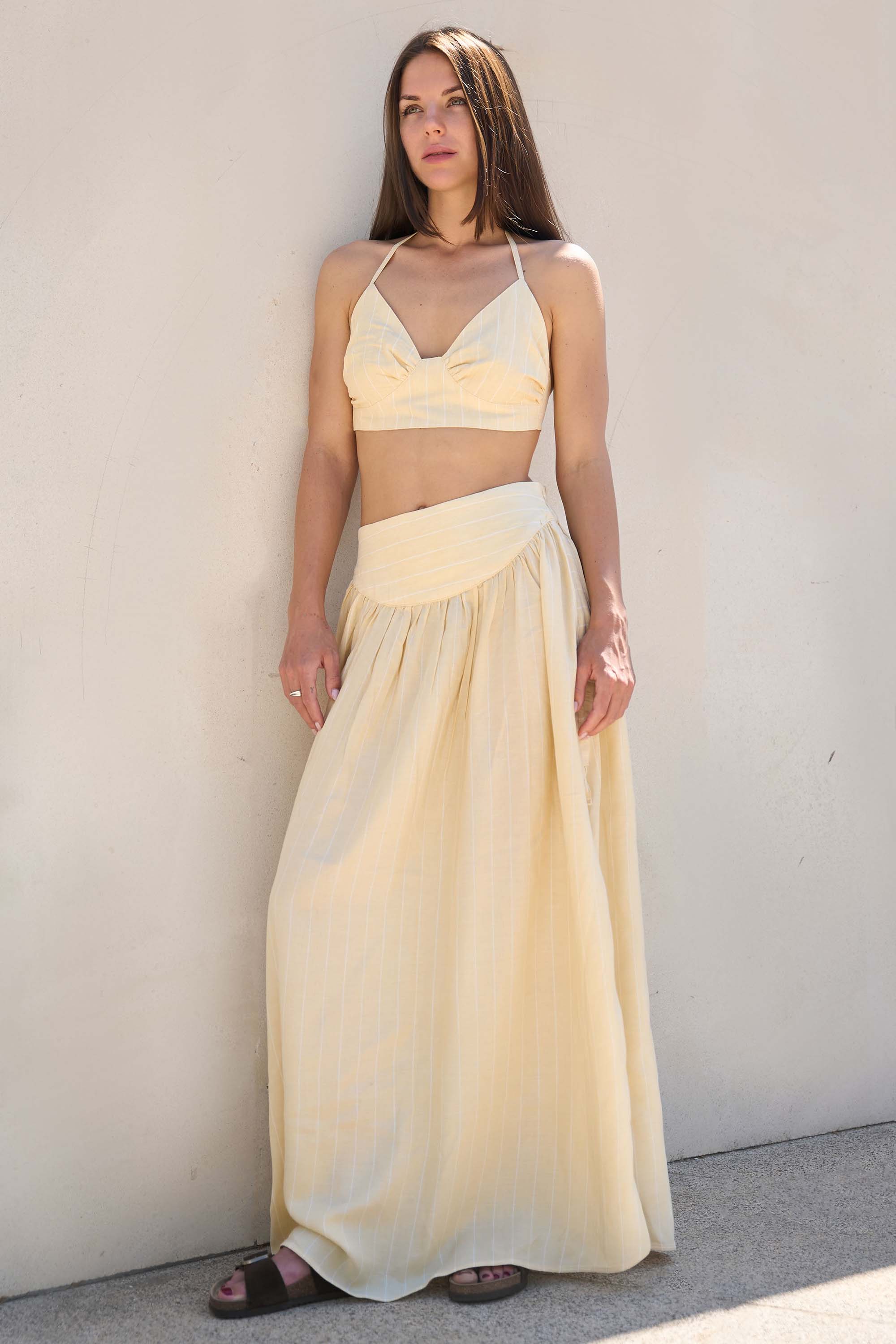 Yellow Skirt & Bra Set 