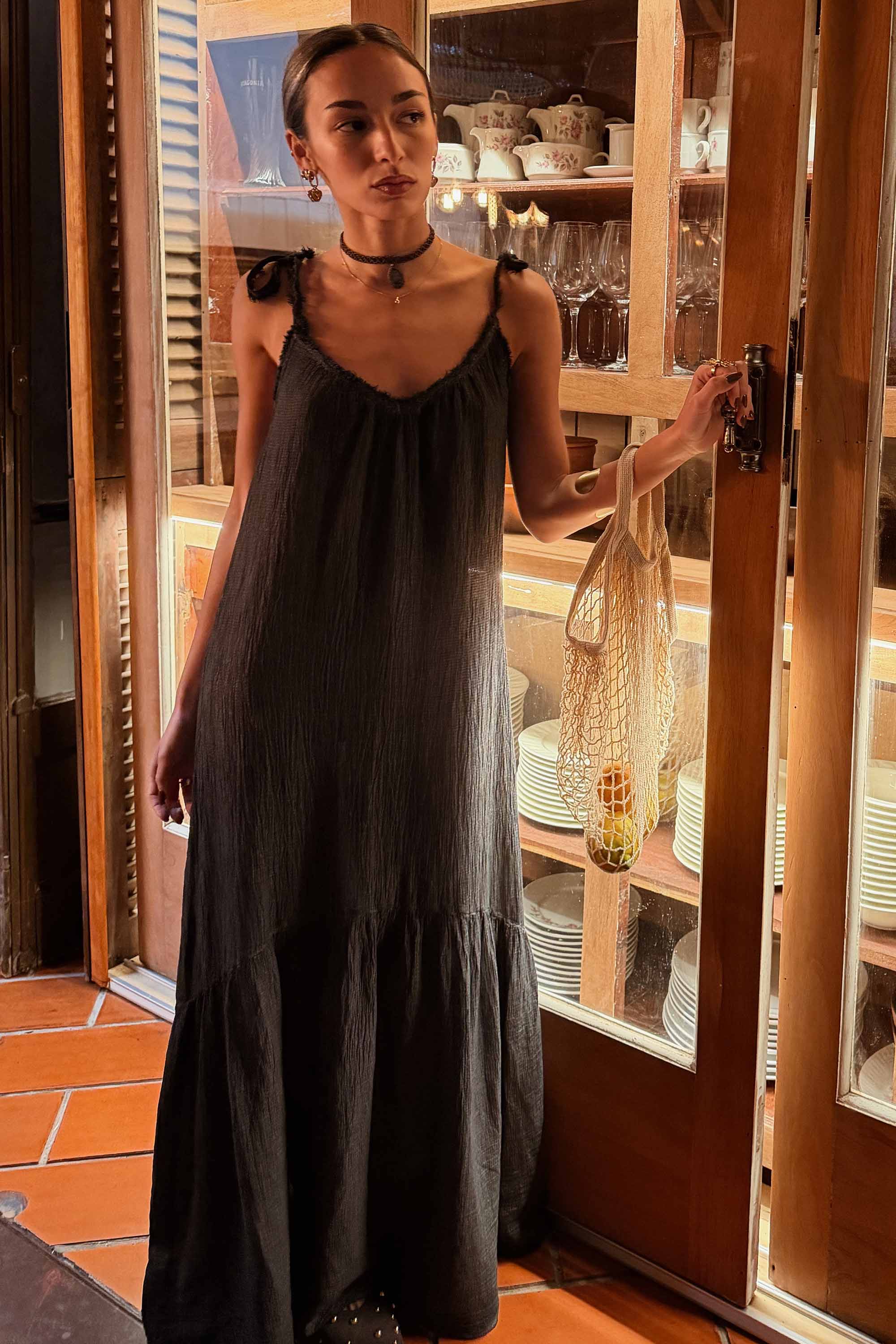 Graphite Strappy Dress