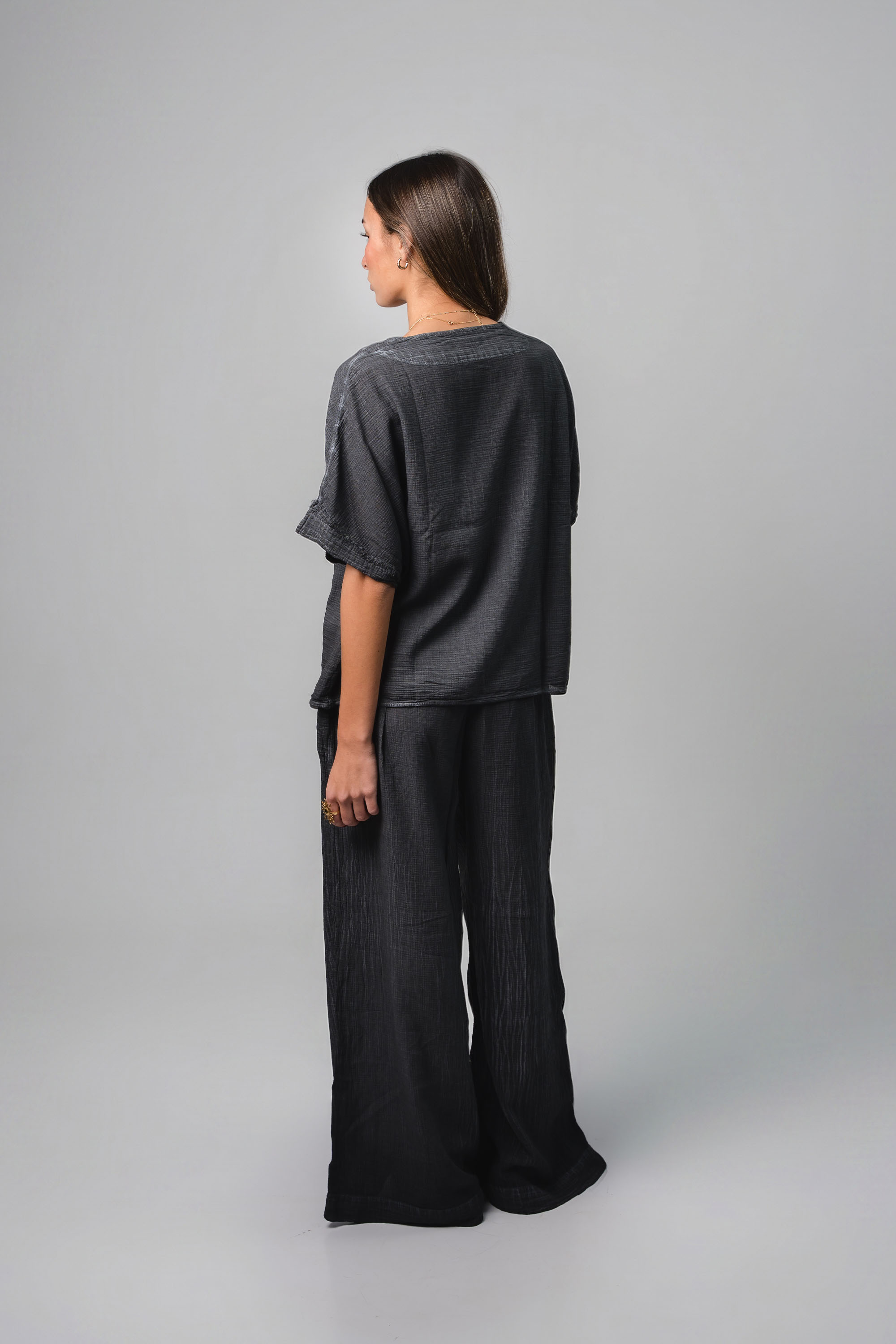 Graphite V Neck Top