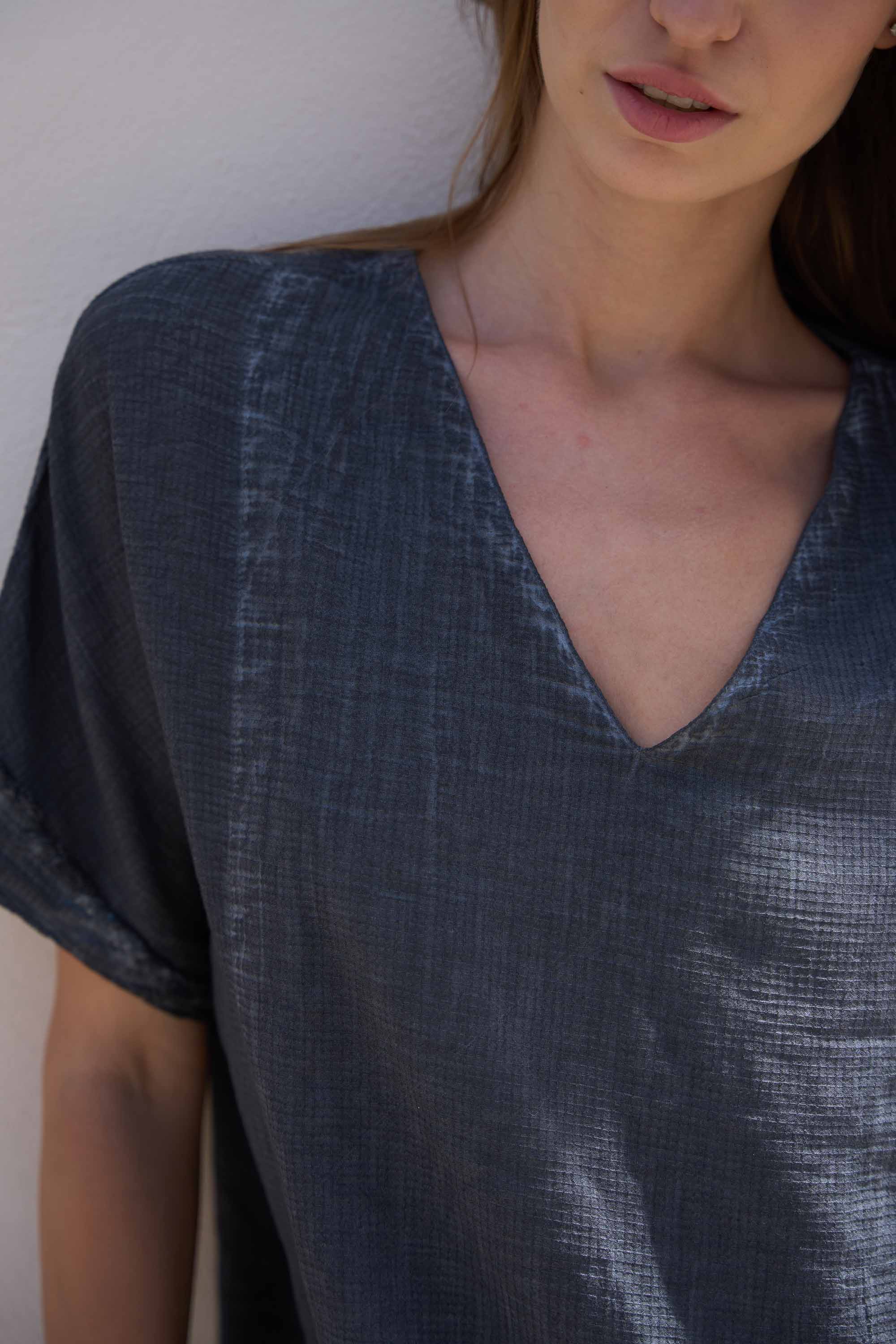 Graphite V Neck Top