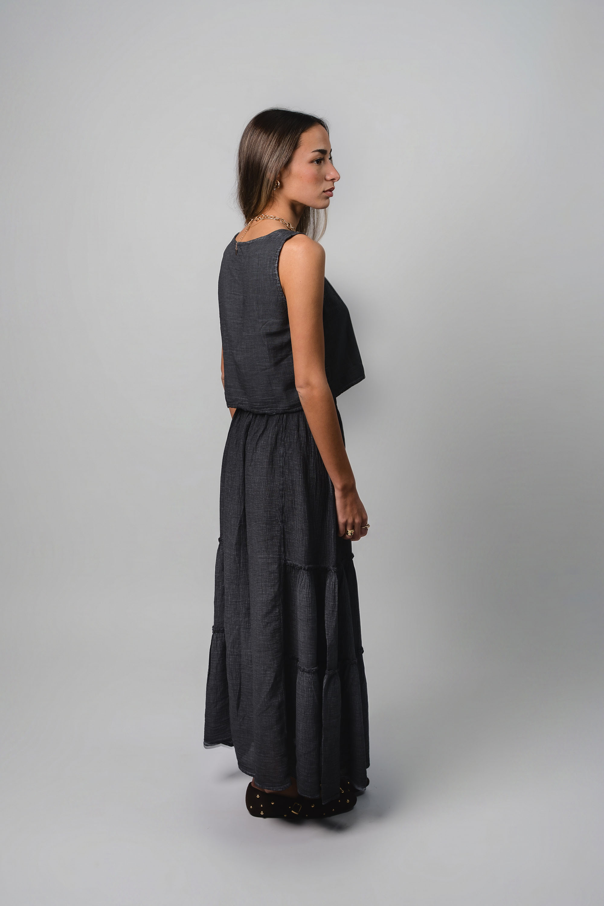Graphite Strappy Blouse