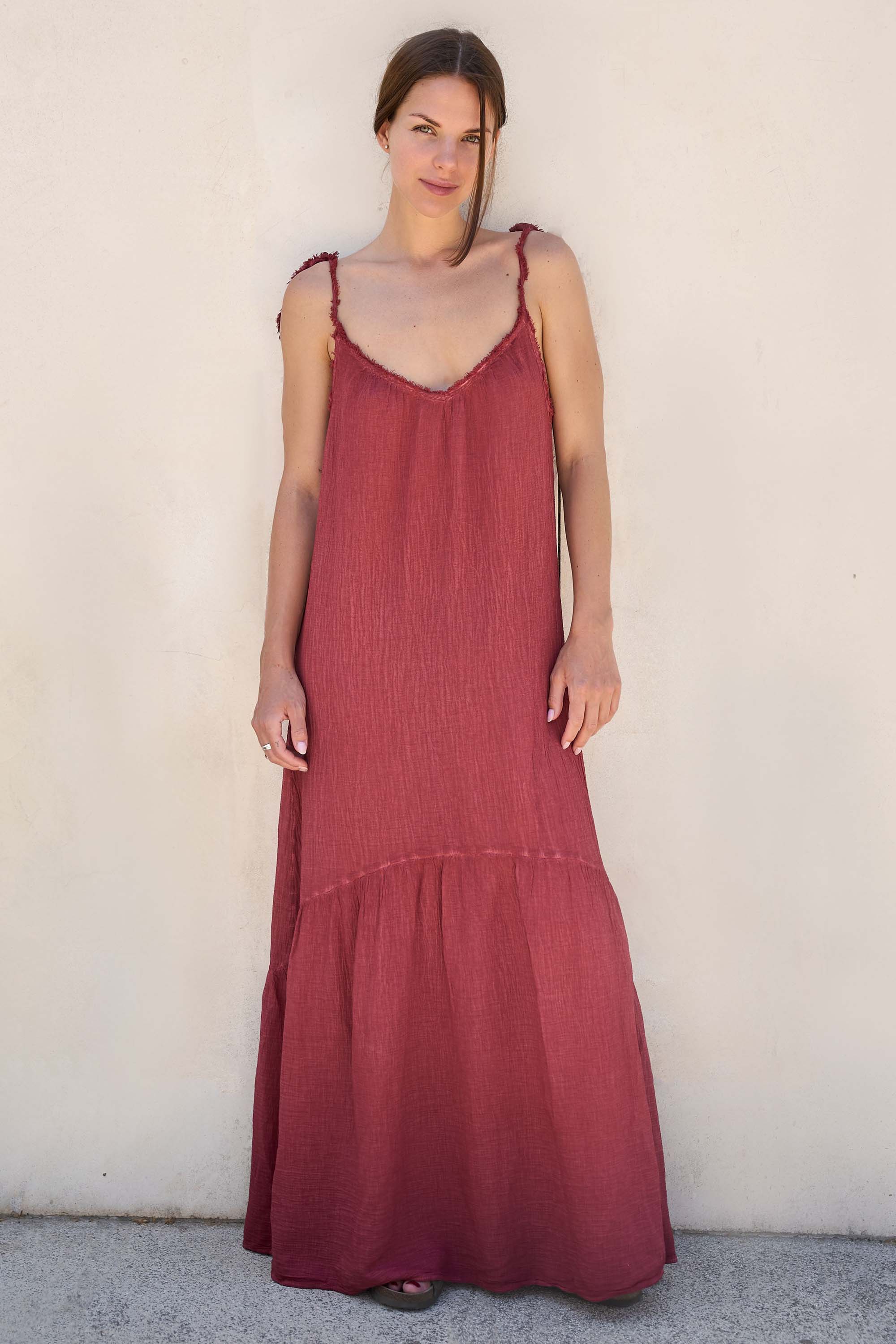 Burgundy Strappy Dress
