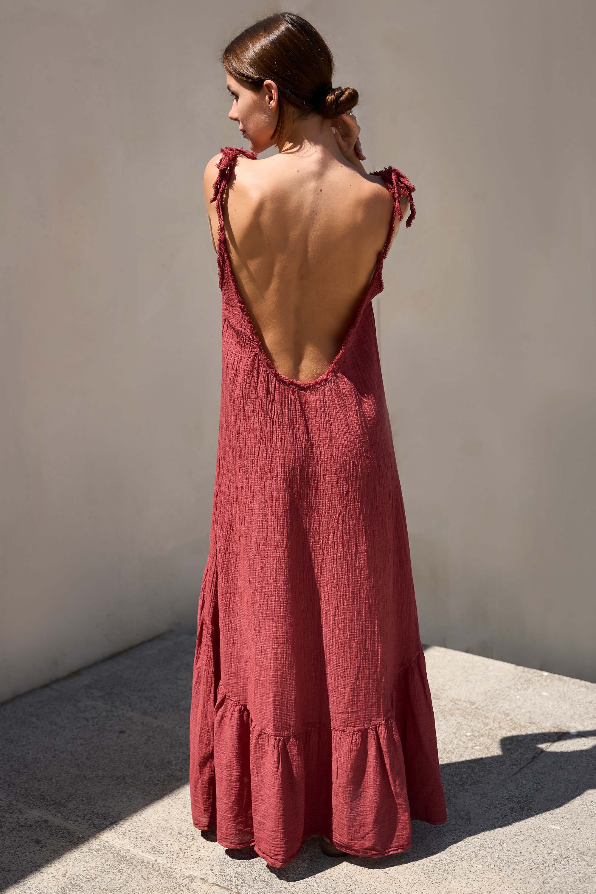 Burgundy Strappy Dress