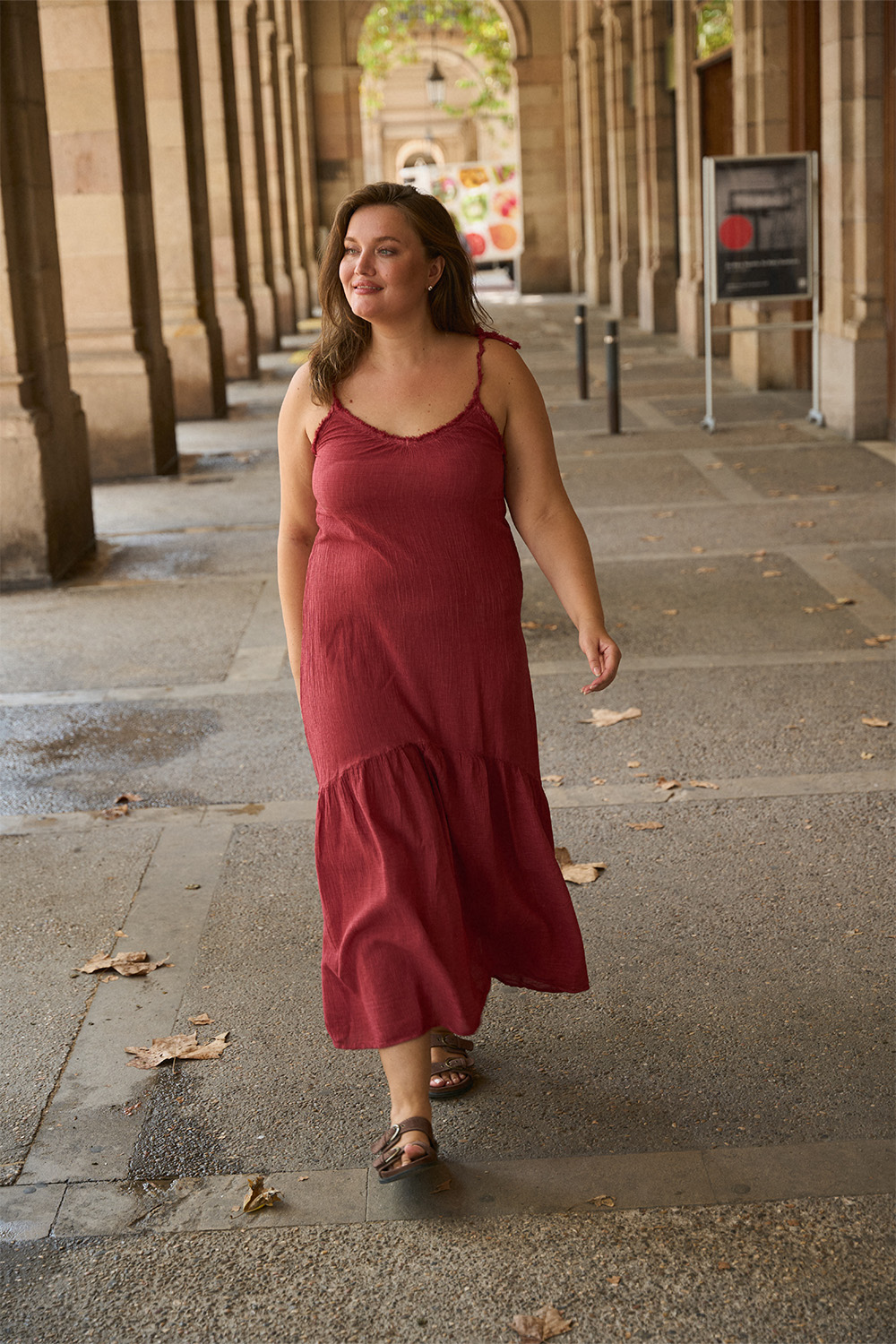 Burgundy Strappy Dress