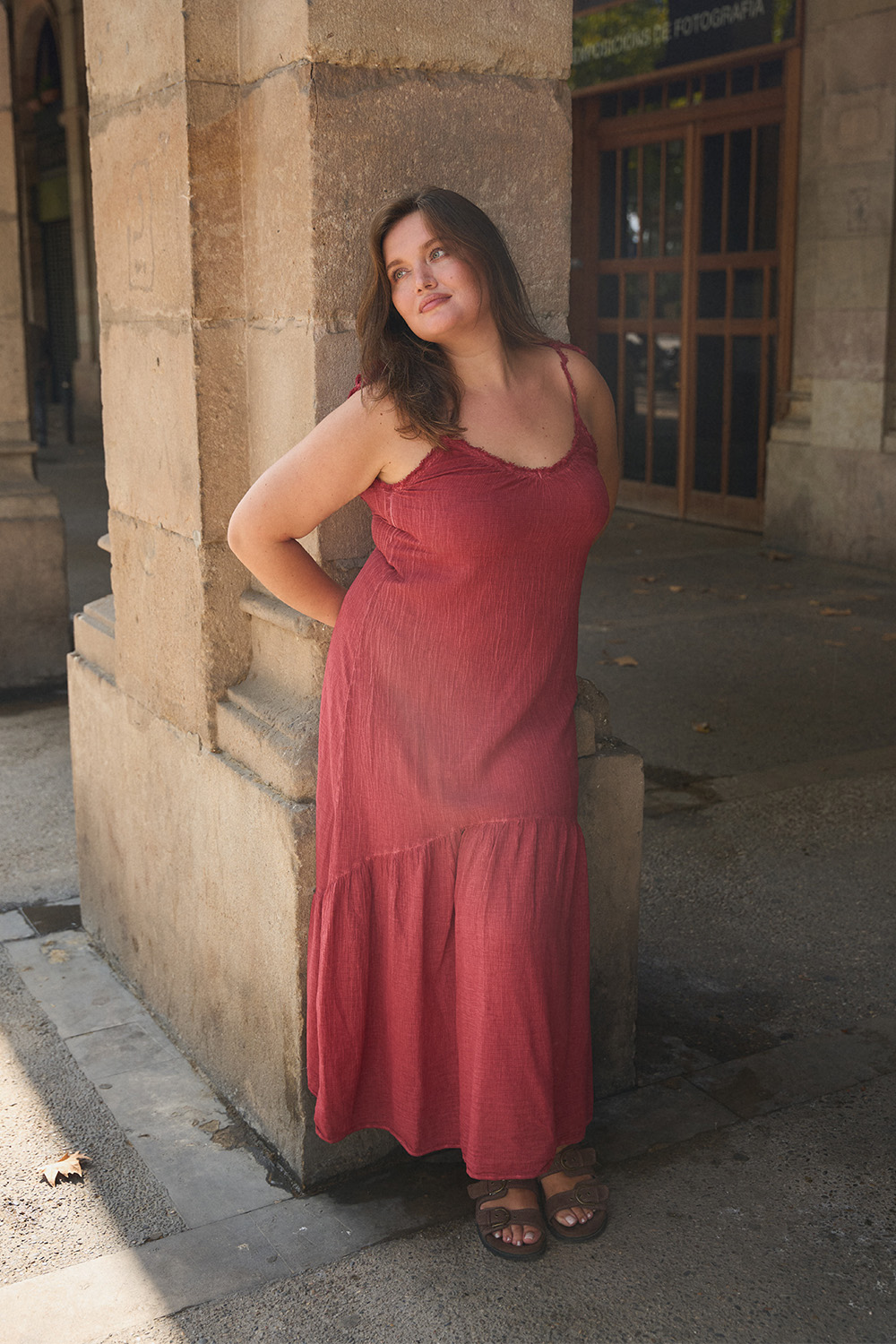 Burgundy Strappy Dress
