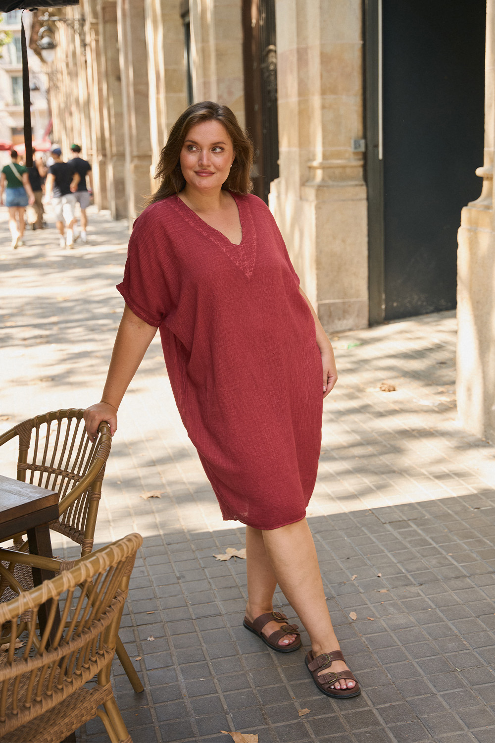 Burgundy Caftan Dress