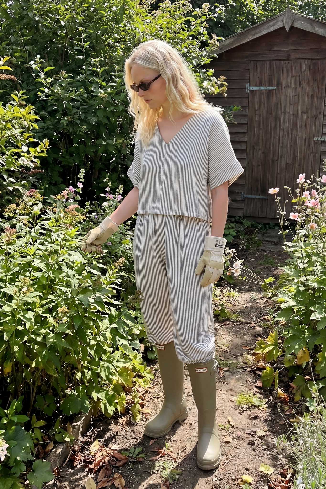 Black Striped Crop Top