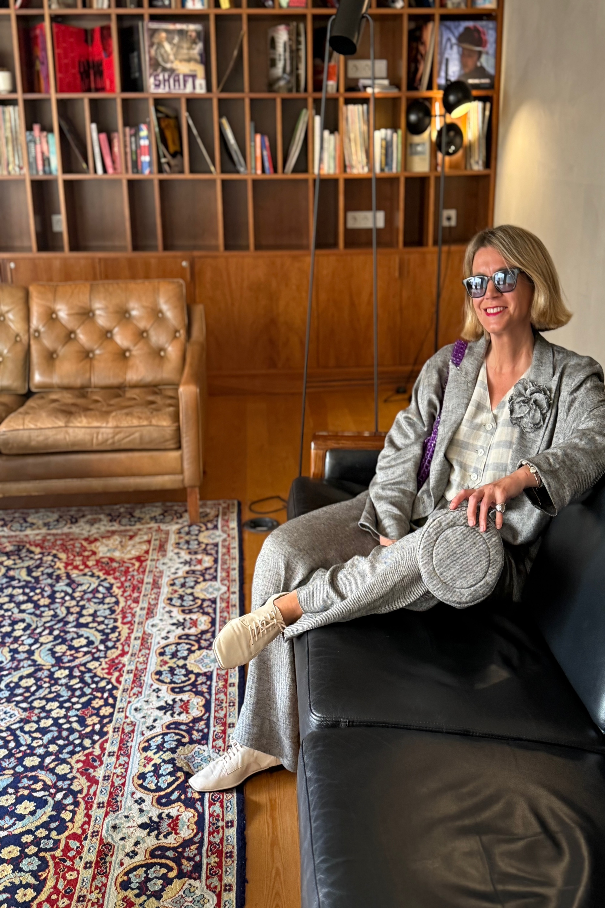 Black Mélange Linen Pants